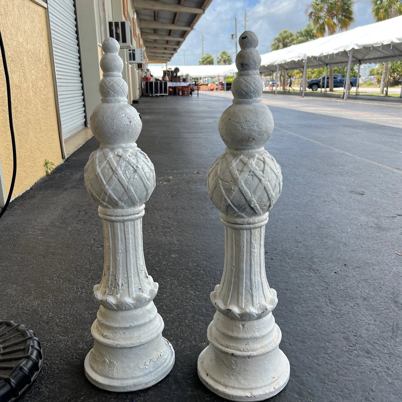 Vintage Garden Decorative Concrete Finials - Set of 2 - 2