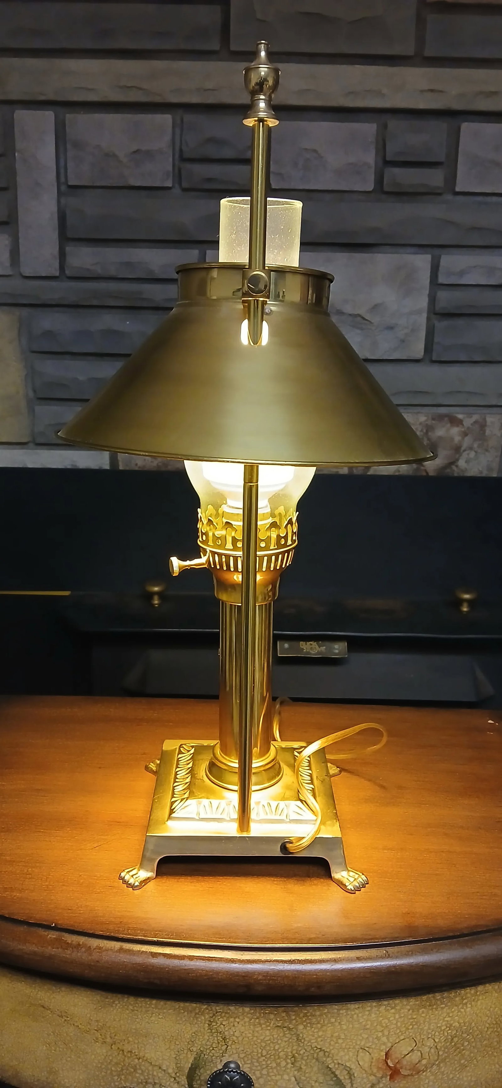 Vintage Brass Paris Orient Express Istanbul Table Lamp - 10