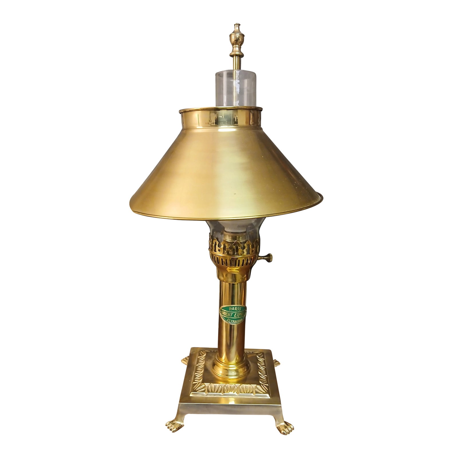 Vintage Brass Paris Orient Express Istanbul Table Lamp: Vintage Brass Paris Orient Express Istanbul Table Lamp Step back in time with this exquisite Vintage Brass Table Lamp, featuring a polished brass finish and an elegant design inspired by the legendary
