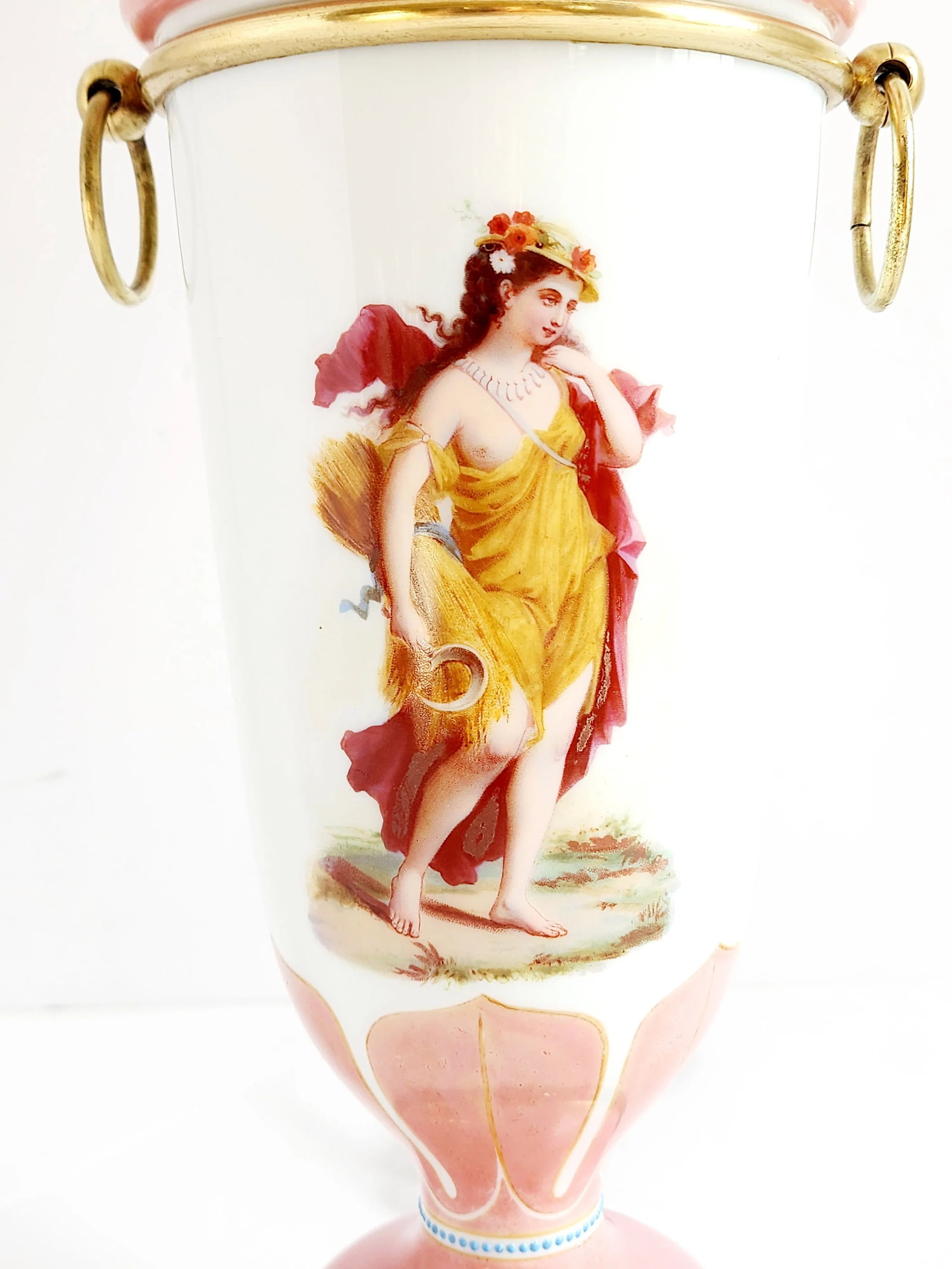 Antique Victorian Late 19th Century Hinks & Sons Opaline Glass Table Lamp - 6