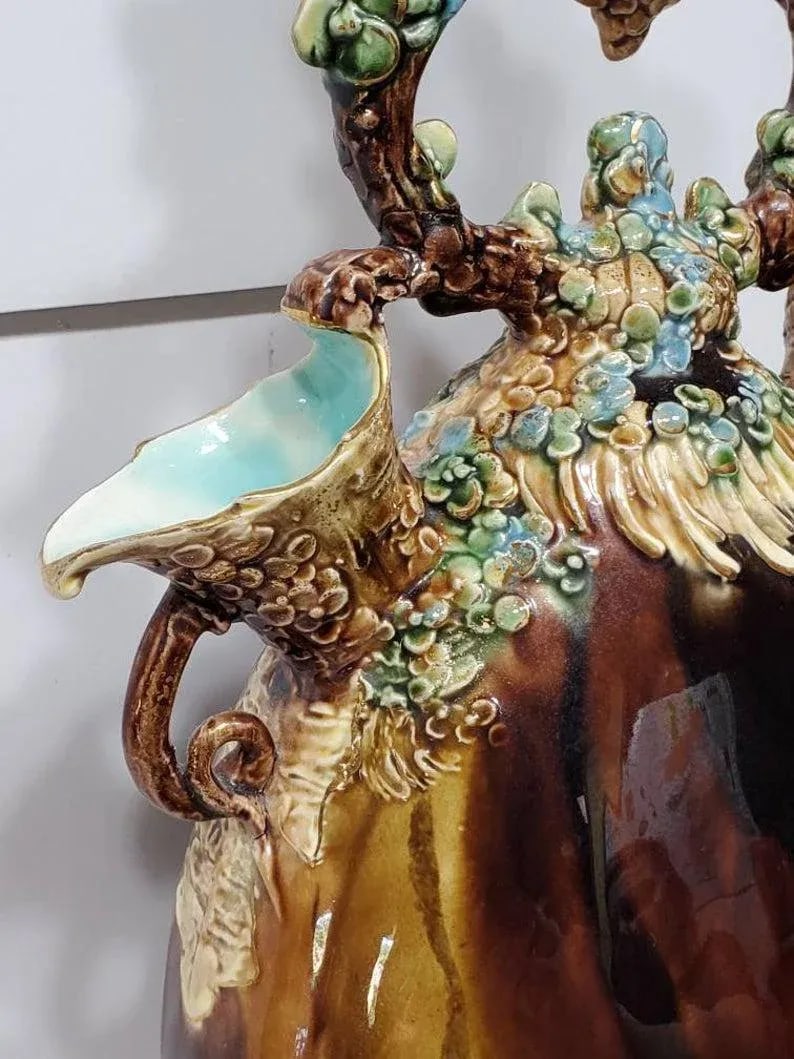 Amphora Works Teplitz Majolica Double Spouted Amphora - 5