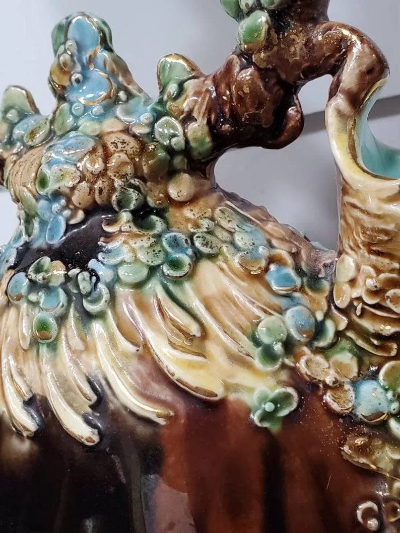 Amphora Works Teplitz Majolica Double Spouted Amphora - 6