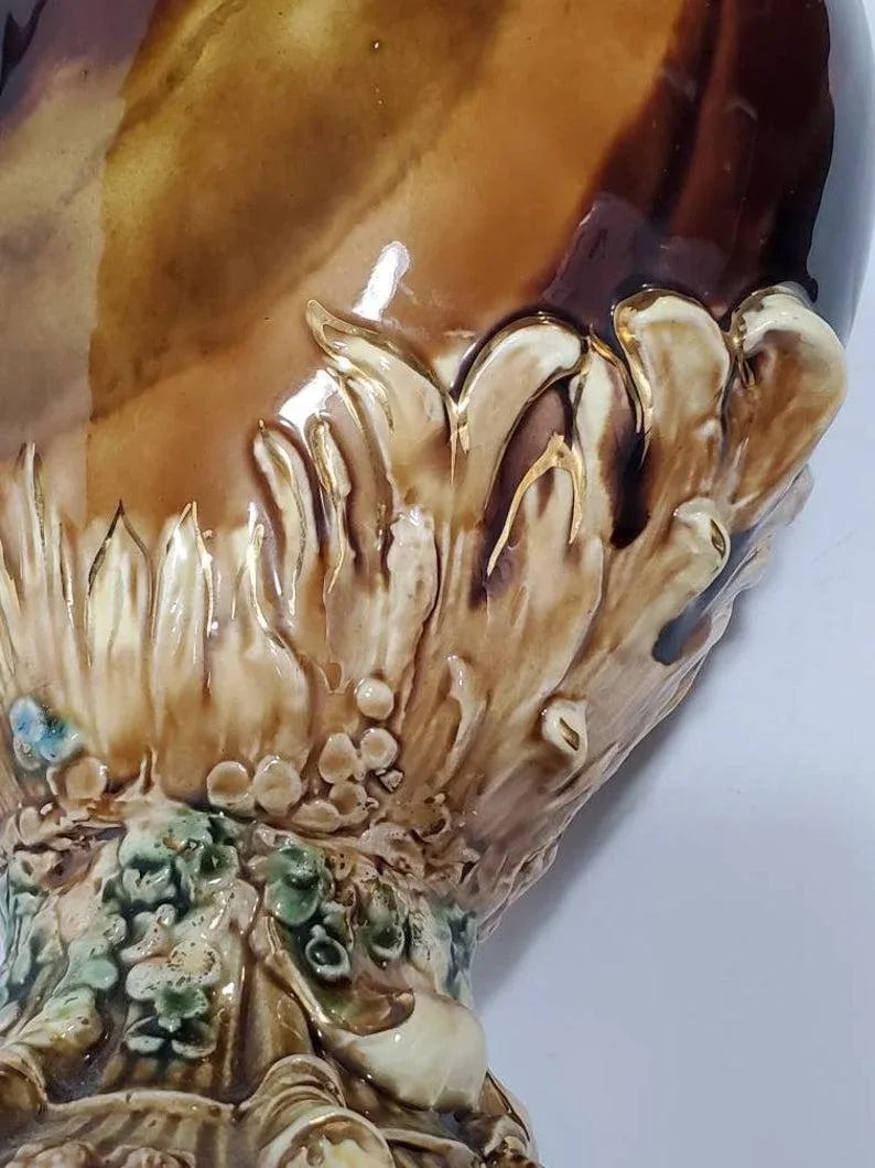 Amphora Works Teplitz Majolica Double Spouted Amphora - 7