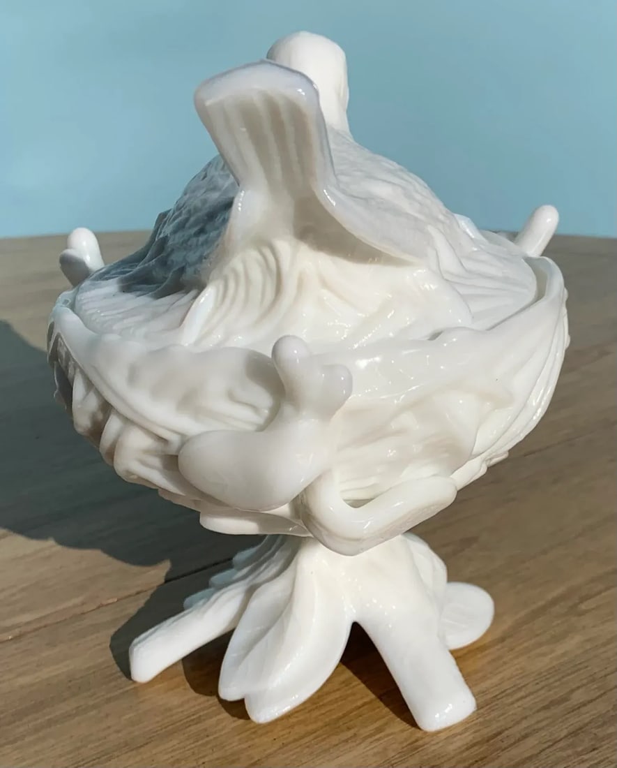 1970s Ceramic Bird on Nest Vessel - 4