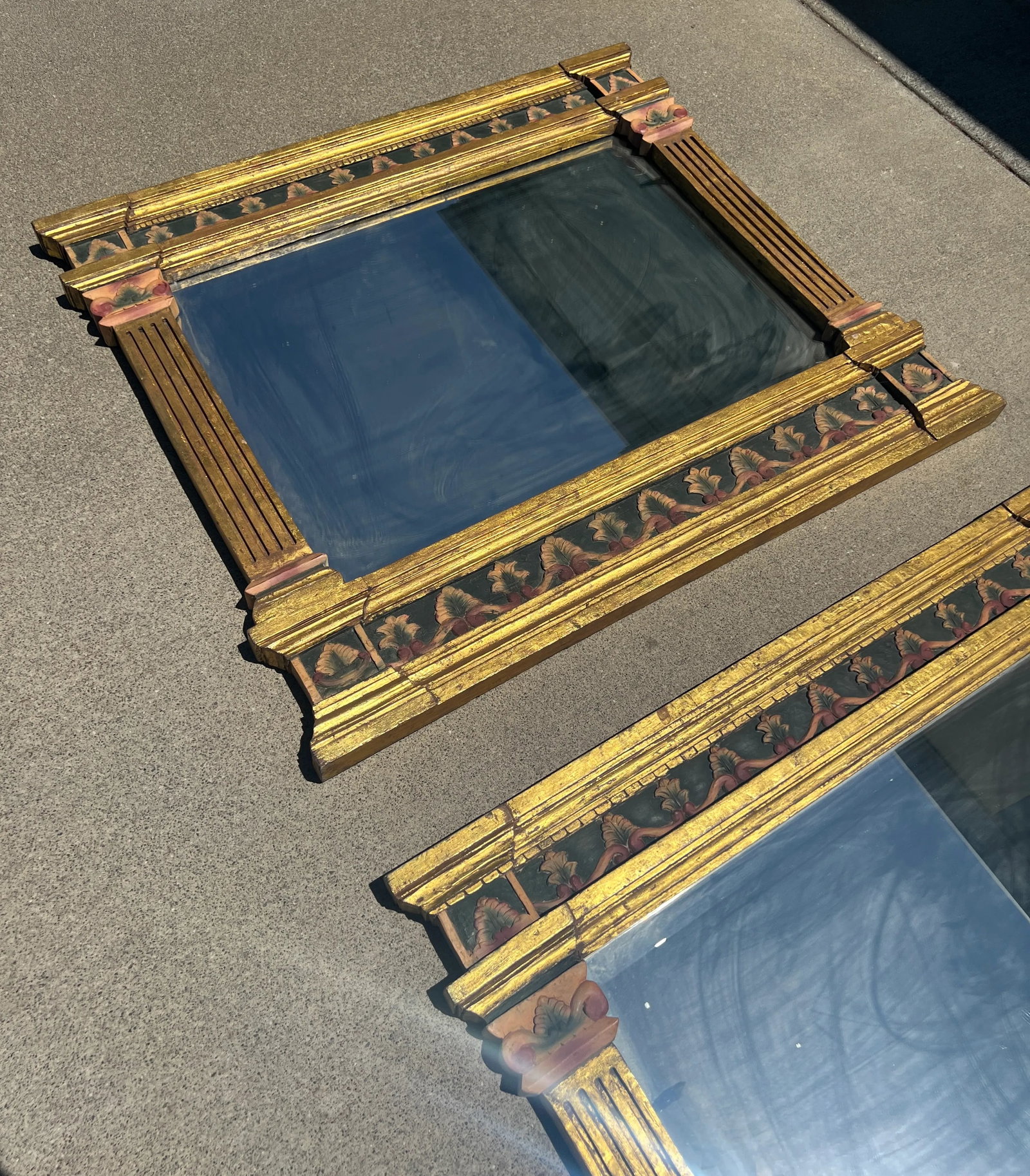 Vintage English Regency Egyptian Giltwood Revival Mirrors- Set of 2 - 11