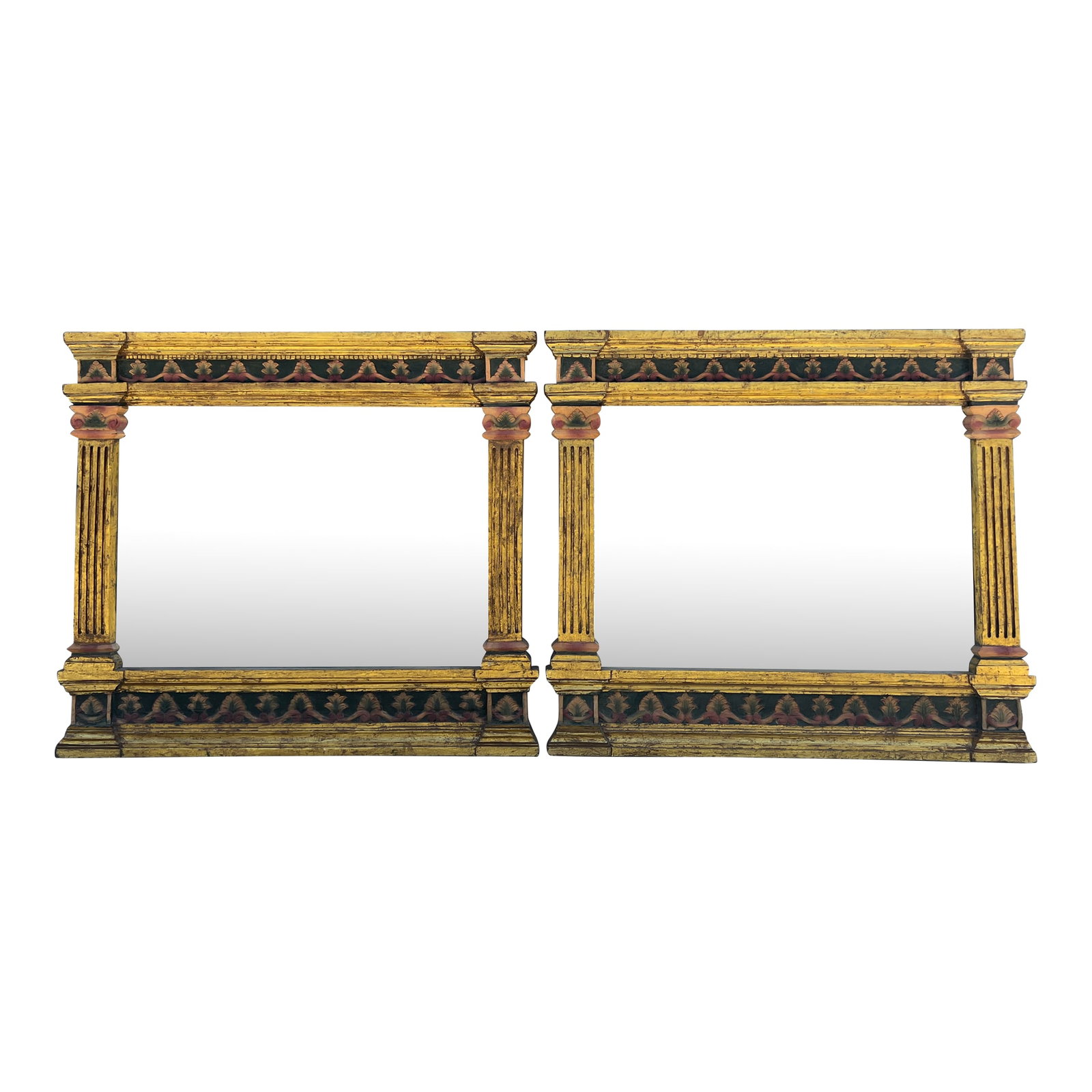 Vintage English Regency Egyptian Giltwood Revival Mirrors- Set of 2 (1 of 12)