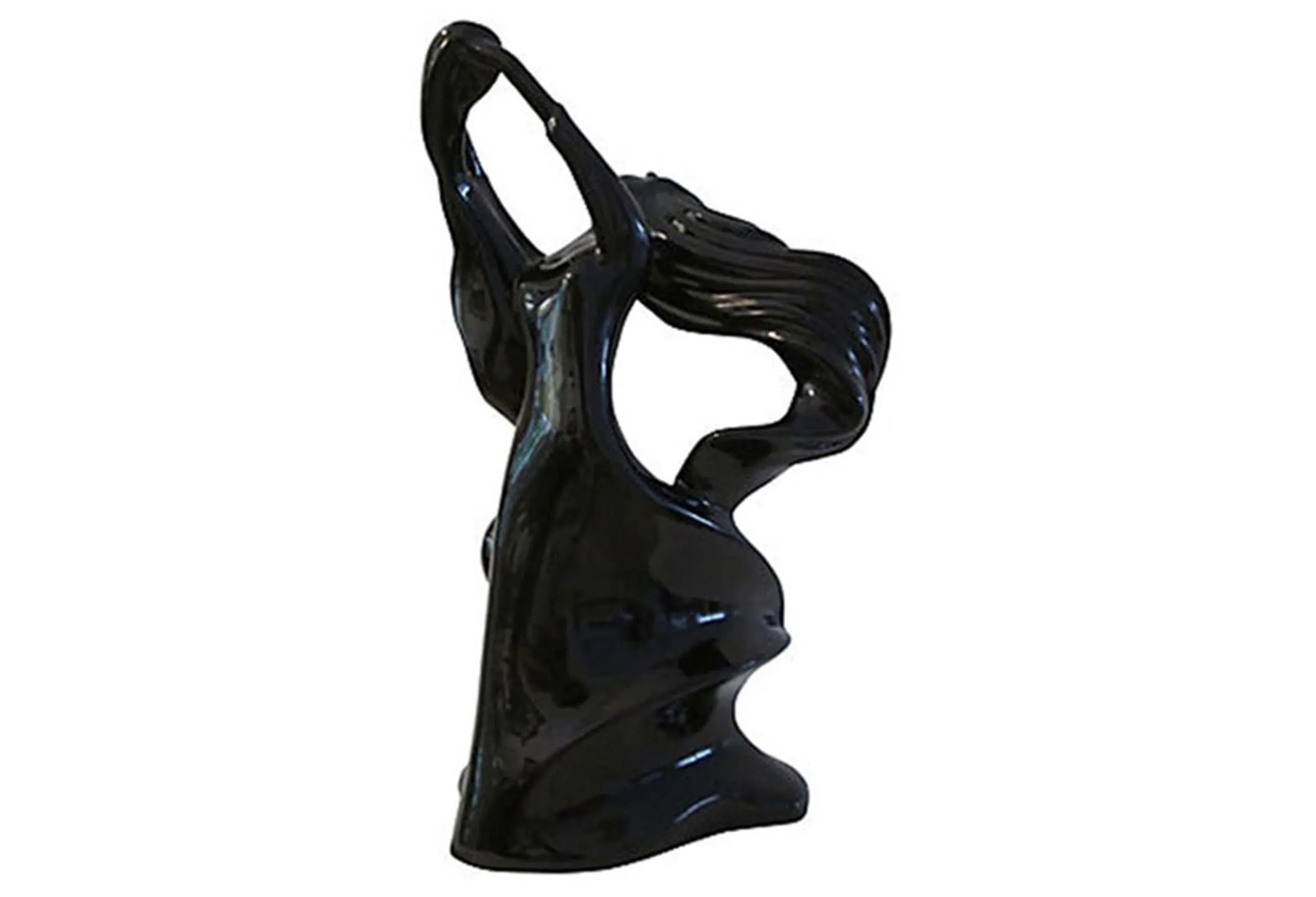1980s Large Ebony Ceramic Flowing Dancer - 2