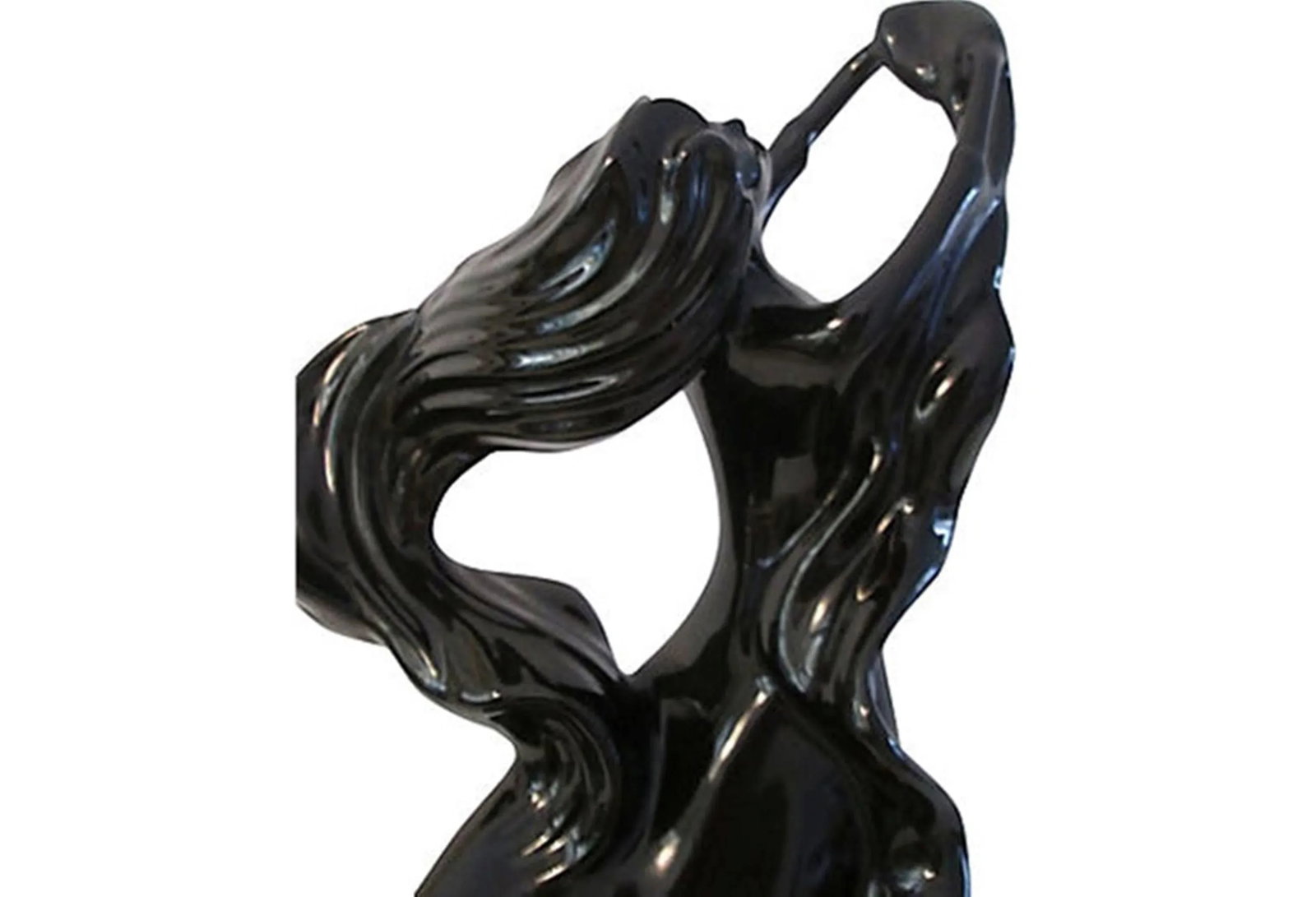 1980s Large Ebony Ceramic Flowing Dancer - 3