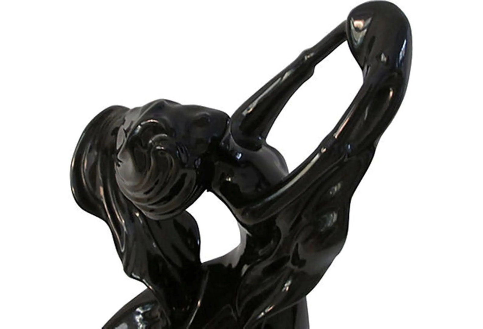 1980s Large Ebony Ceramic Flowing Dancer - 5