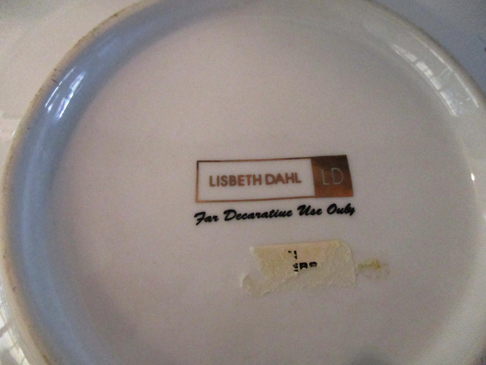 Vintage Powder Blue Hand-Painted Porcelain Bowl - 7