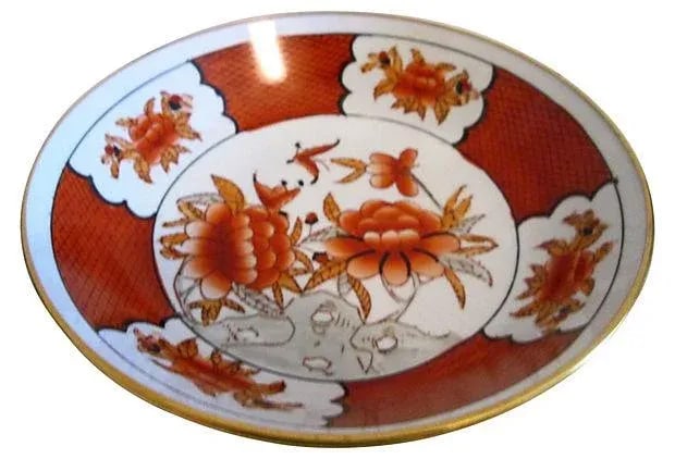 Vintage Chinese Brass-Encased Porcelain Bowl - 2
