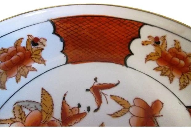 Vintage Chinese Brass-Encased Porcelain Bowl - 4