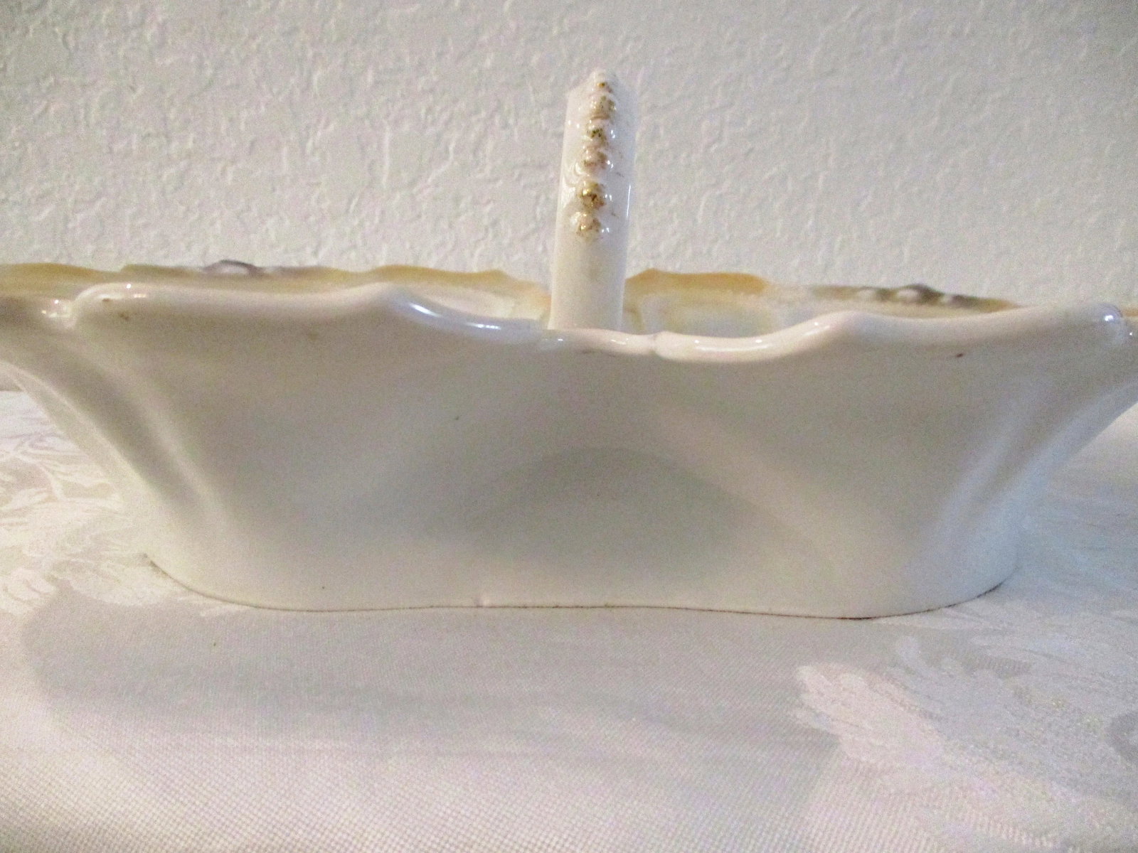 1920s German Hand-Painted Divided Floral Bowl - 7