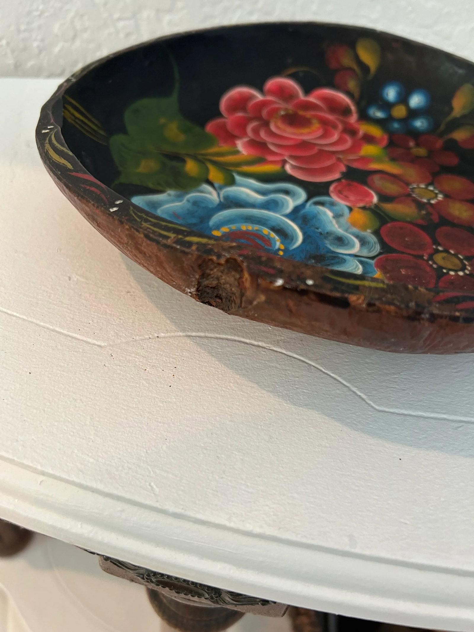 Mid-Century Mexican Carved Wood Batea Bowl - 4