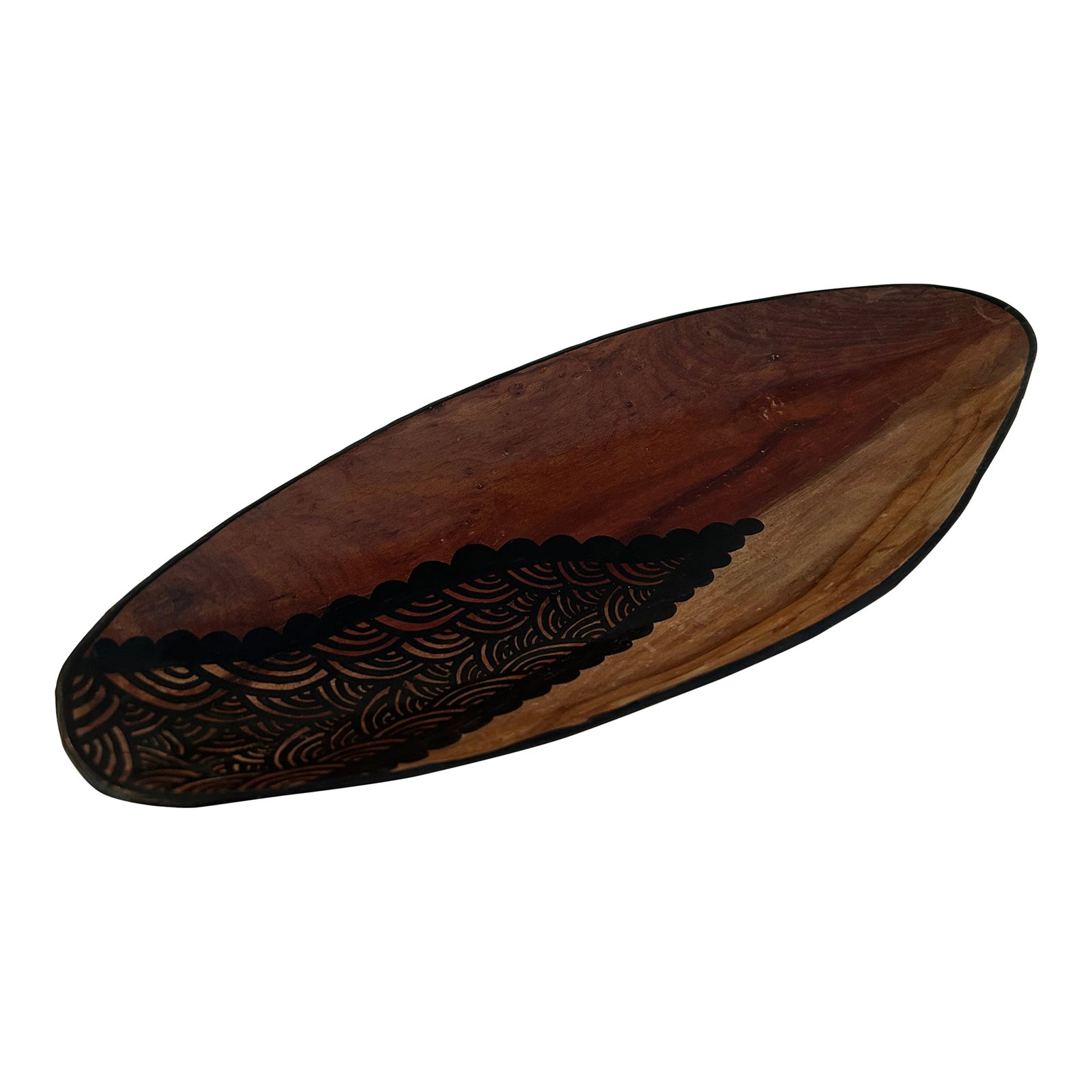Vintage African Carved Wood Canoe Bowl (1 of 4)