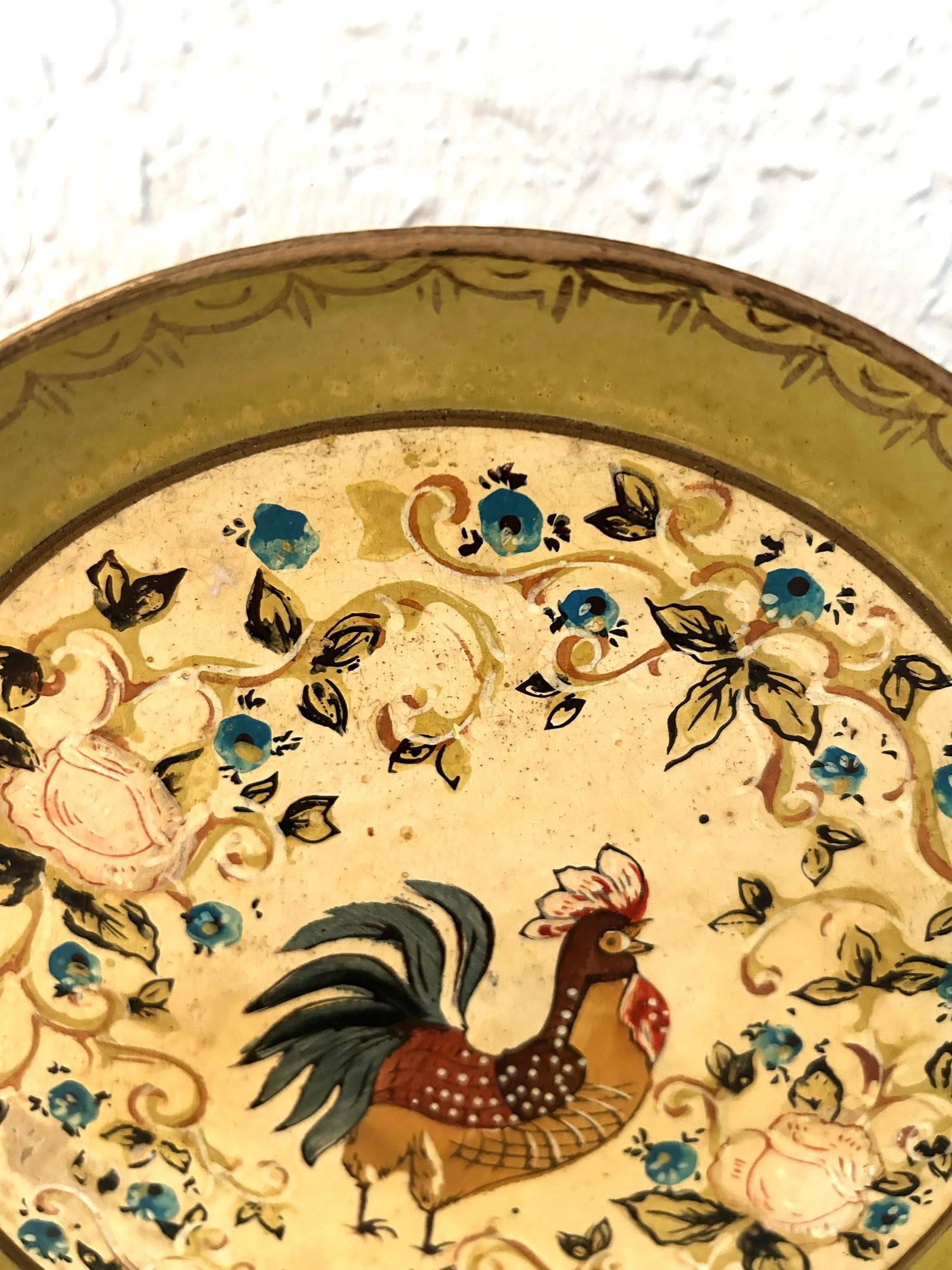 1950's Mexican Toleware Paper Mache Rooster Tray - 2