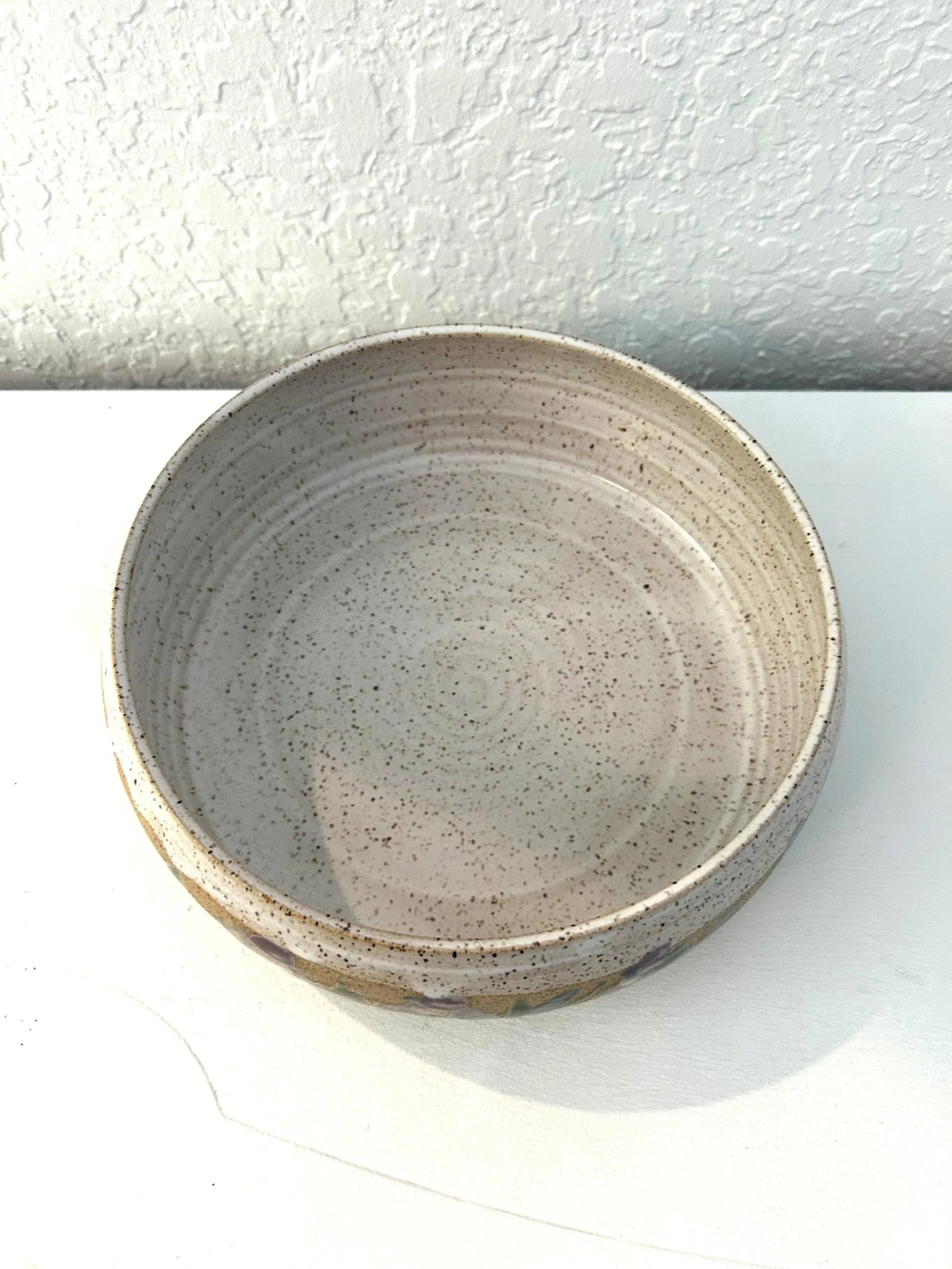 Vintage Artisanal Stoneware Pottery Iris Bowl - 3