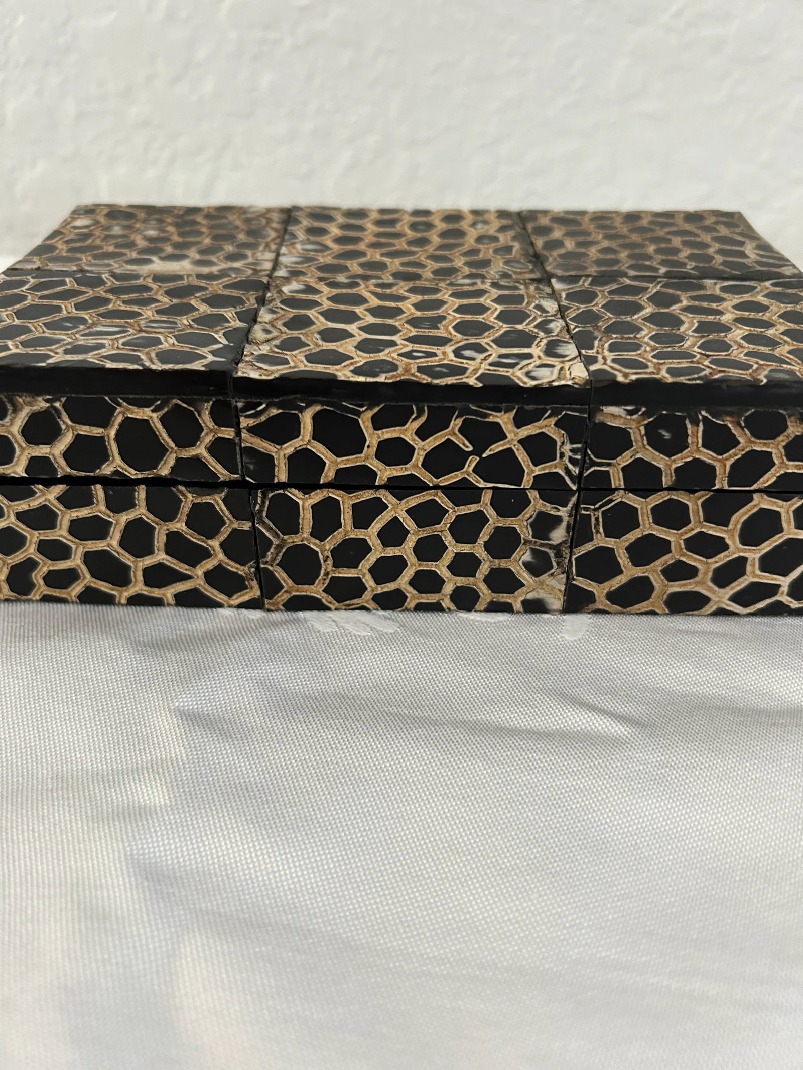 Contemporary Faux Alligator Skin Lidded Box - 2