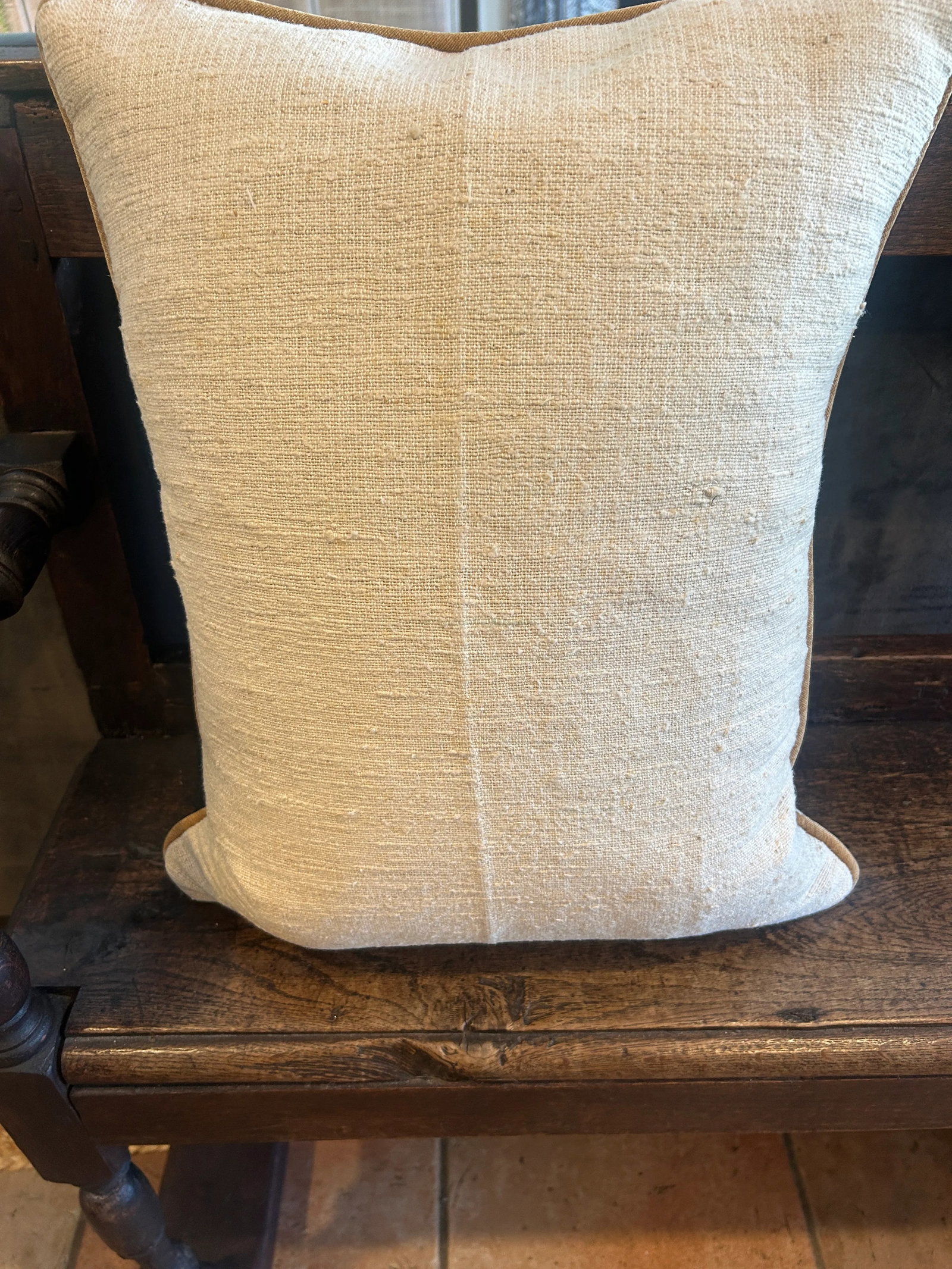 Victorian Revival Needlepoint Pillow With Religious Iconography - 4