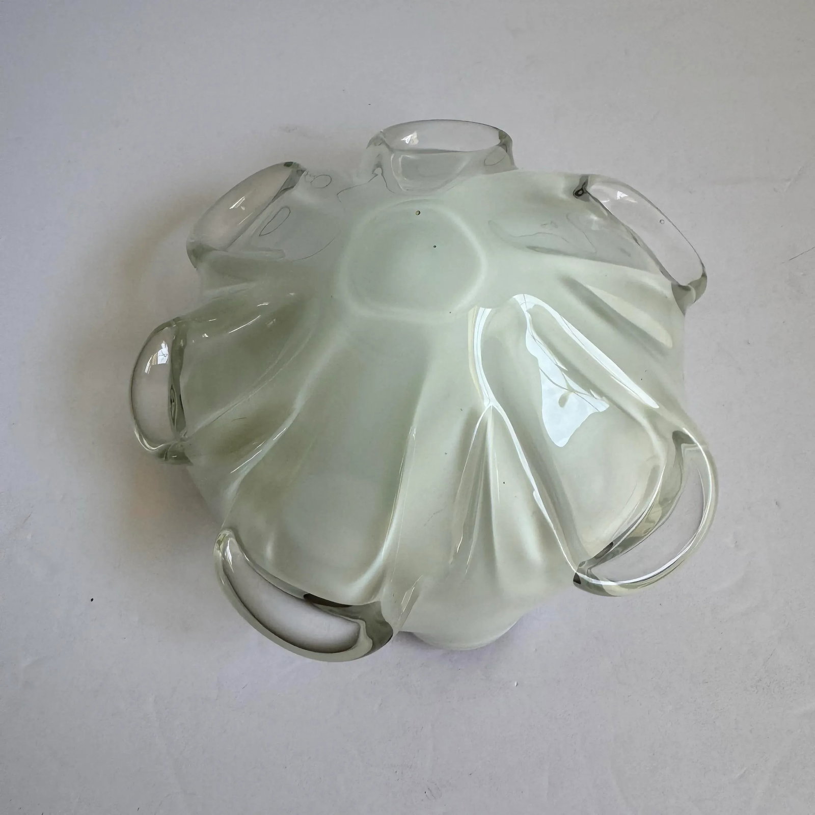 Murano Glass Pink Aventurine Dish Italian Art Glass Metallic Decorative Bowl - 8