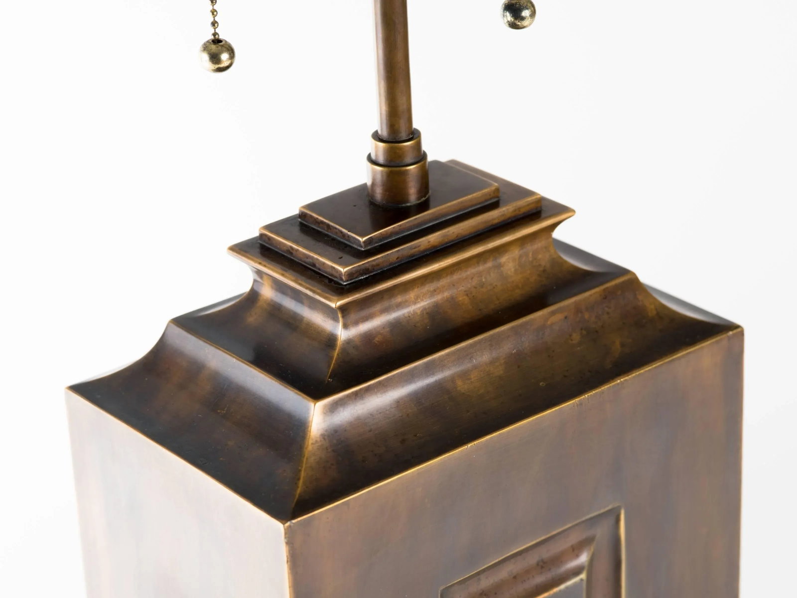 Monumental Patinated Brass Hollywood Regency Lamp - 2