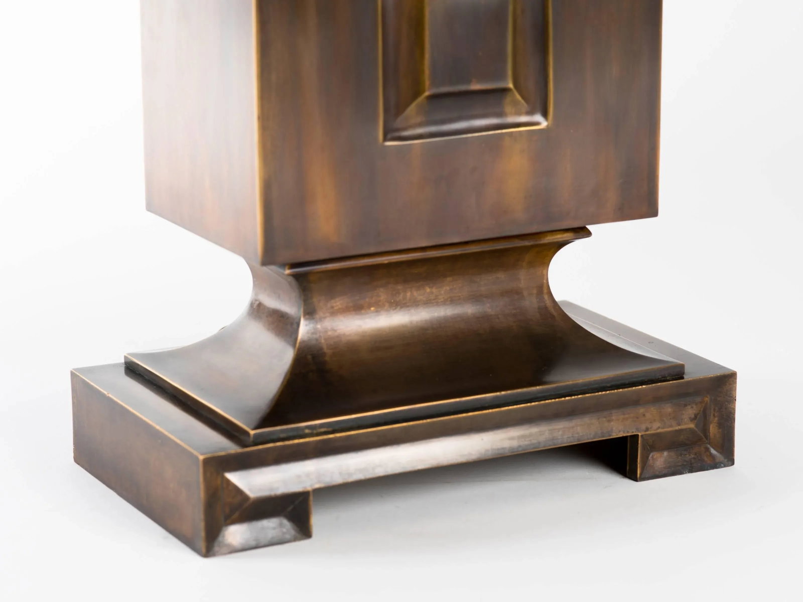Monumental Patinated Brass Hollywood Regency Lamp - 3