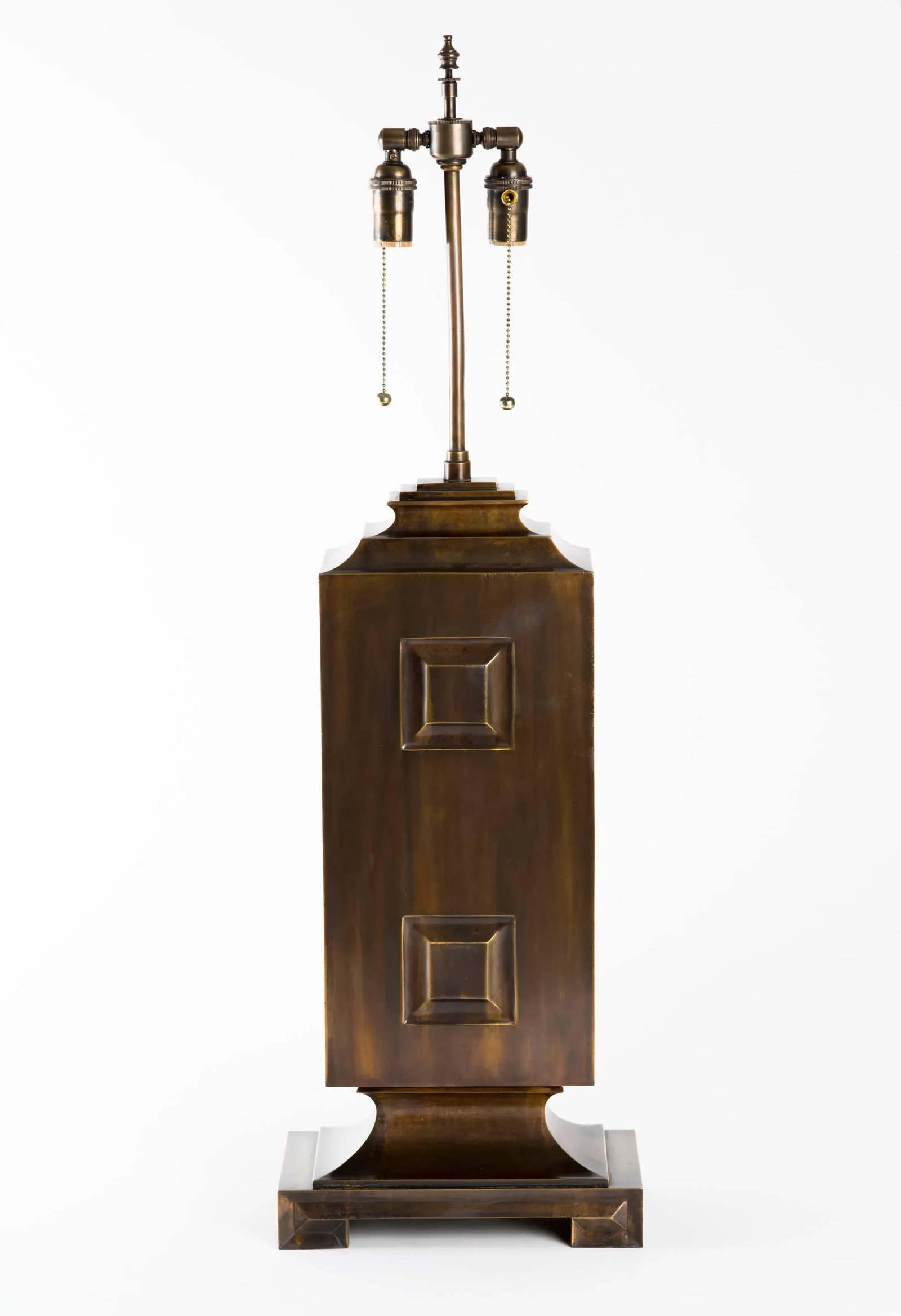 Monumental Patinated Brass Hollywood Regency Lamp - 6
