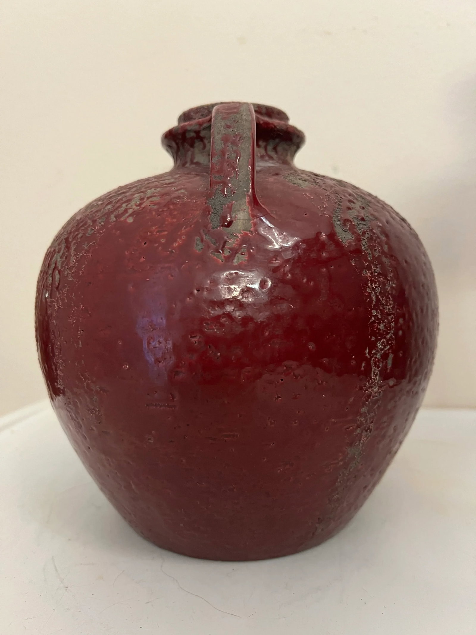 Mid Century Red Pottery Jug by Raymor - 4