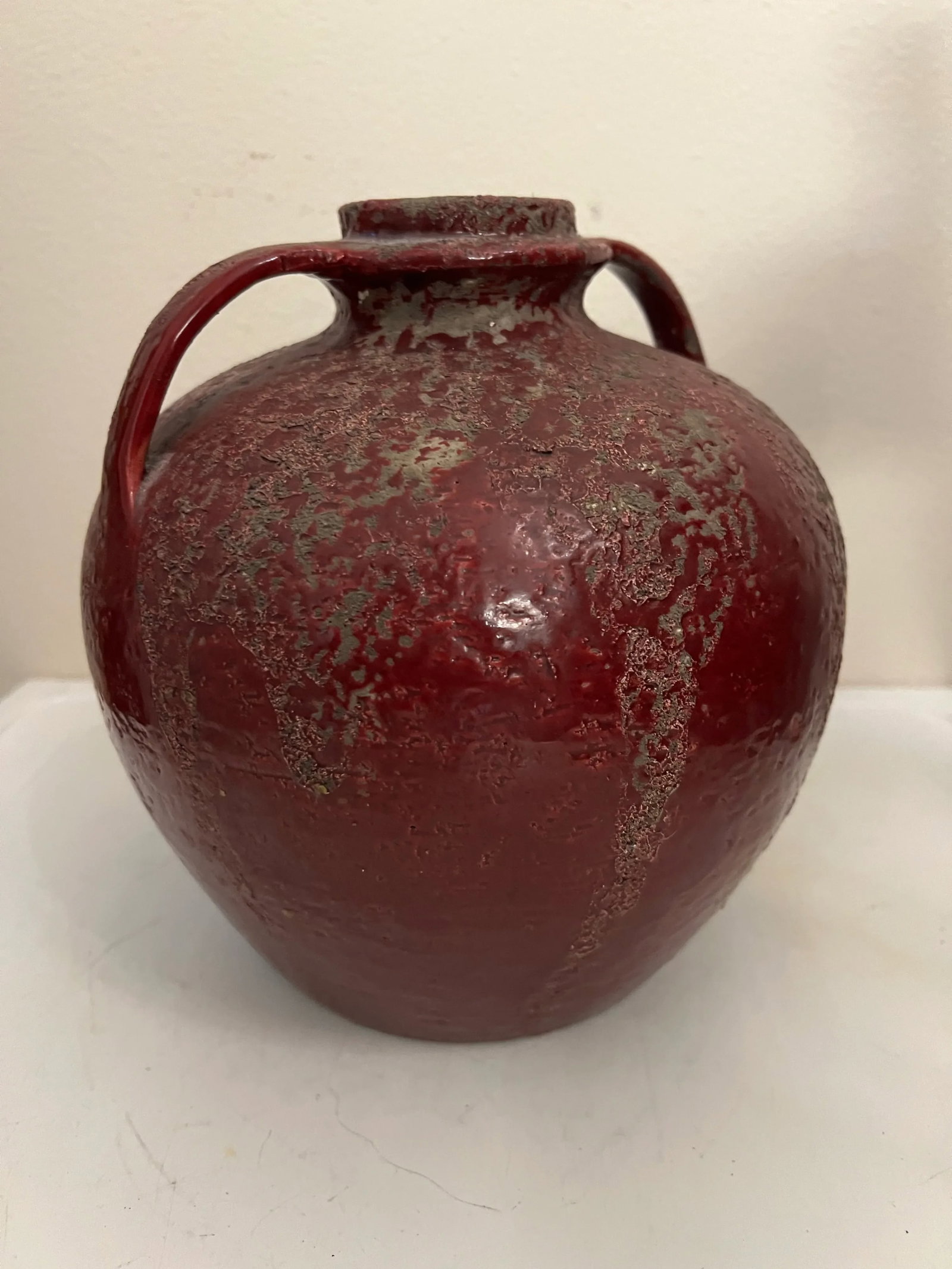 Mid Century Red Pottery Jug by Raymor - 5