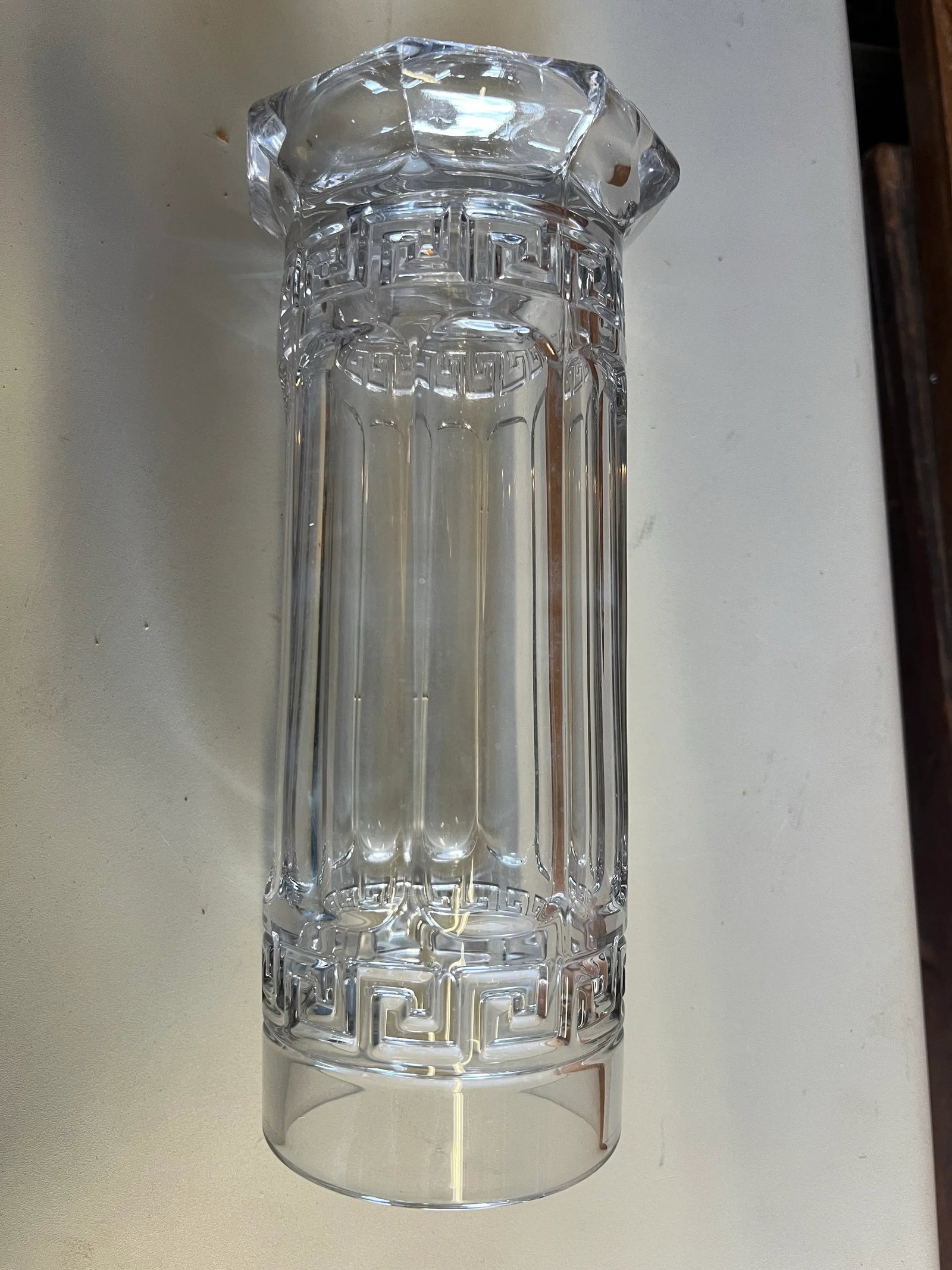 1912 Crystal Glass Grecian Border Greek Key Vase by Heisey - 5