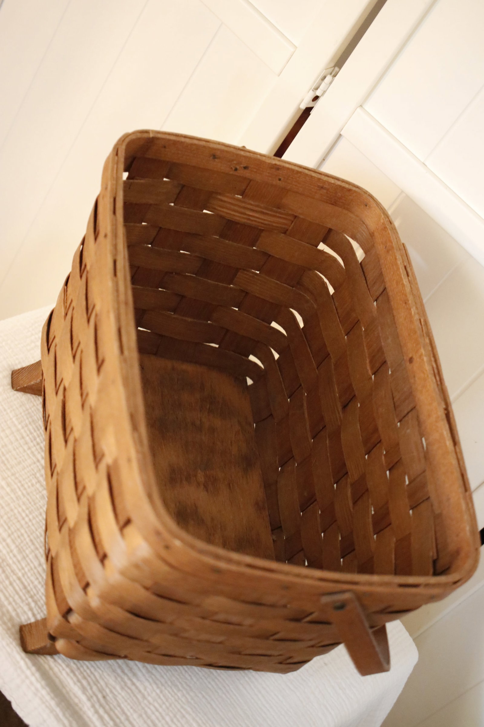 Antique White Oak Large Gathering Basket Handcrafted in Vermont by Basketville - 11