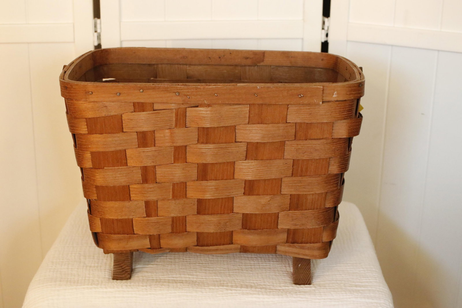 Antique White Oak Large Gathering Basket Handcrafted in Vermont by Basketville - 6