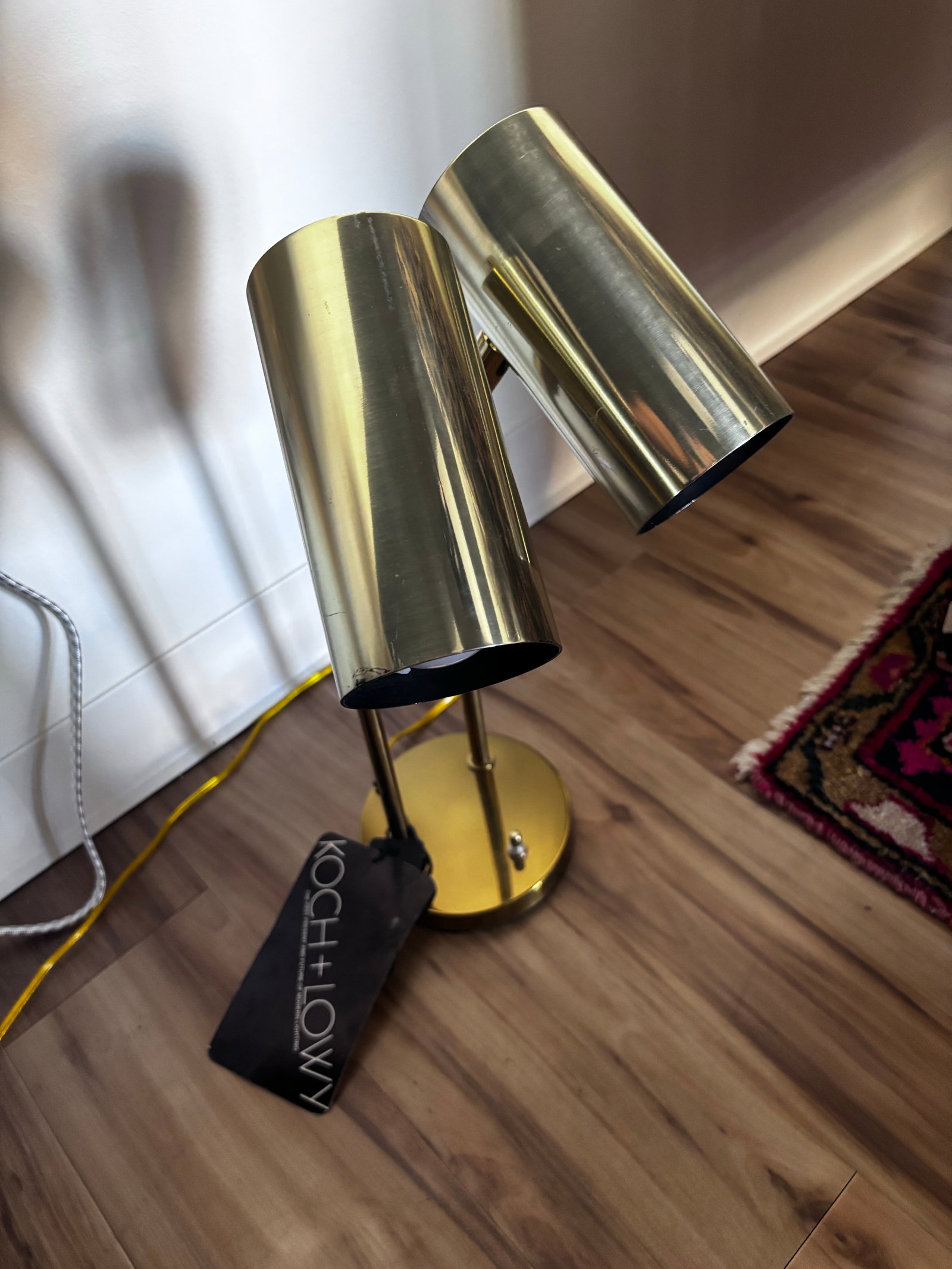 1960s Koch & Lowy Double Arm Brass Desk Lamp - 7