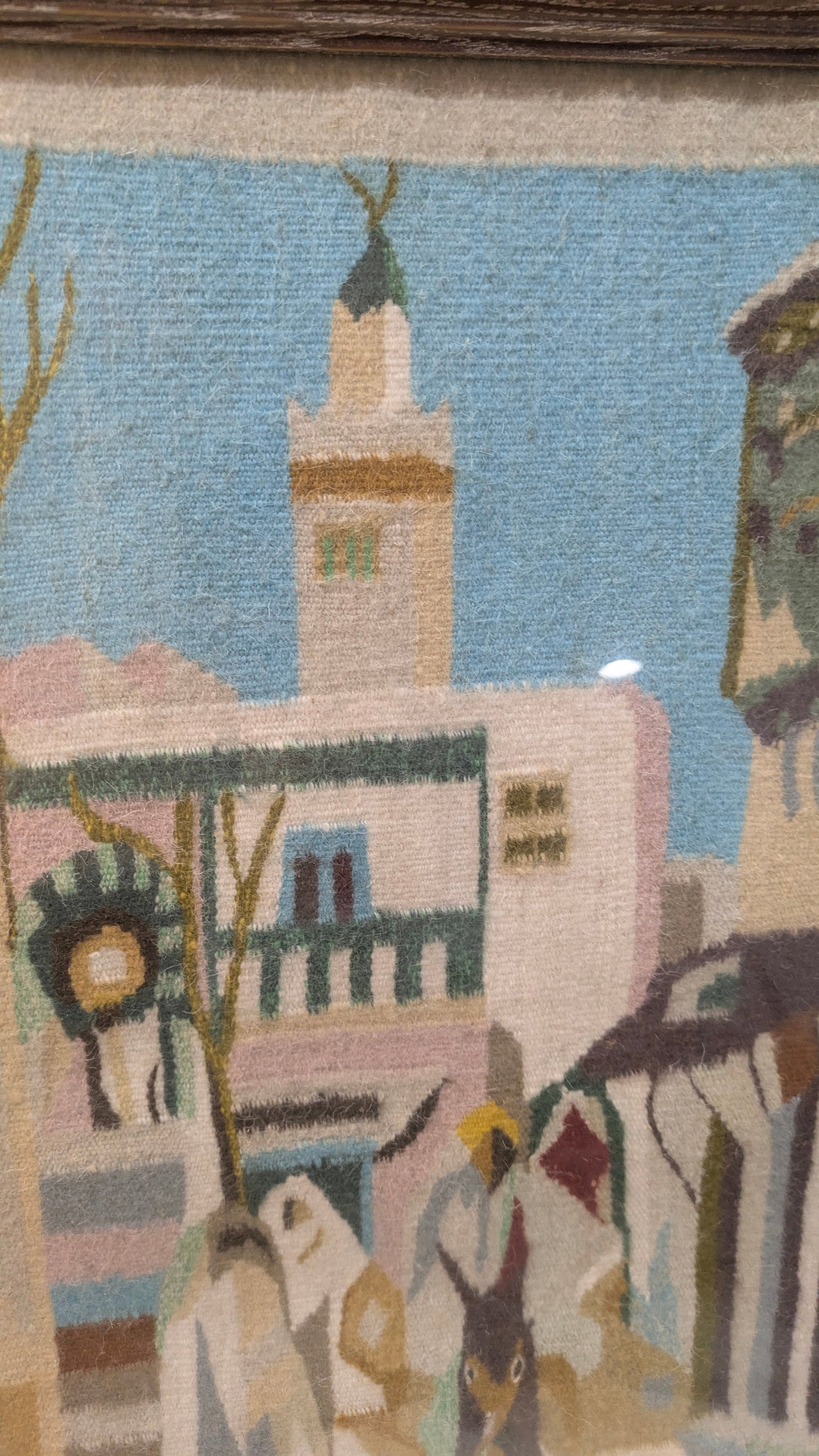 Vintage Framed Mid-Century South American Andean Village Woven Textile Art - 3