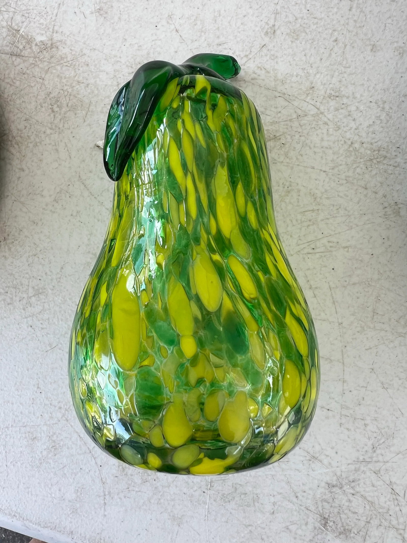 Vintage Glass Blown Swirled & Crackled Figure Pear / Squah - 4