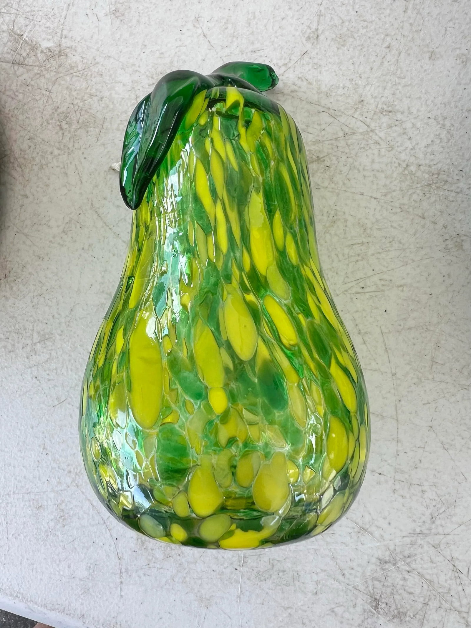 Vintage Glass Blown Swirled & Crackled Figure Pear / Squah - 6