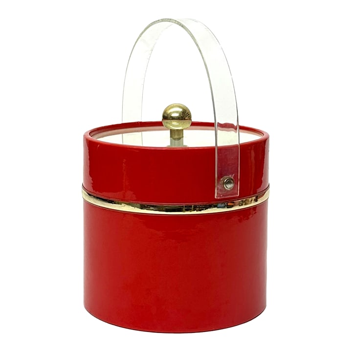Engine Red & Gold-Trimmed Vintage Ice Bucket (1 of 7)