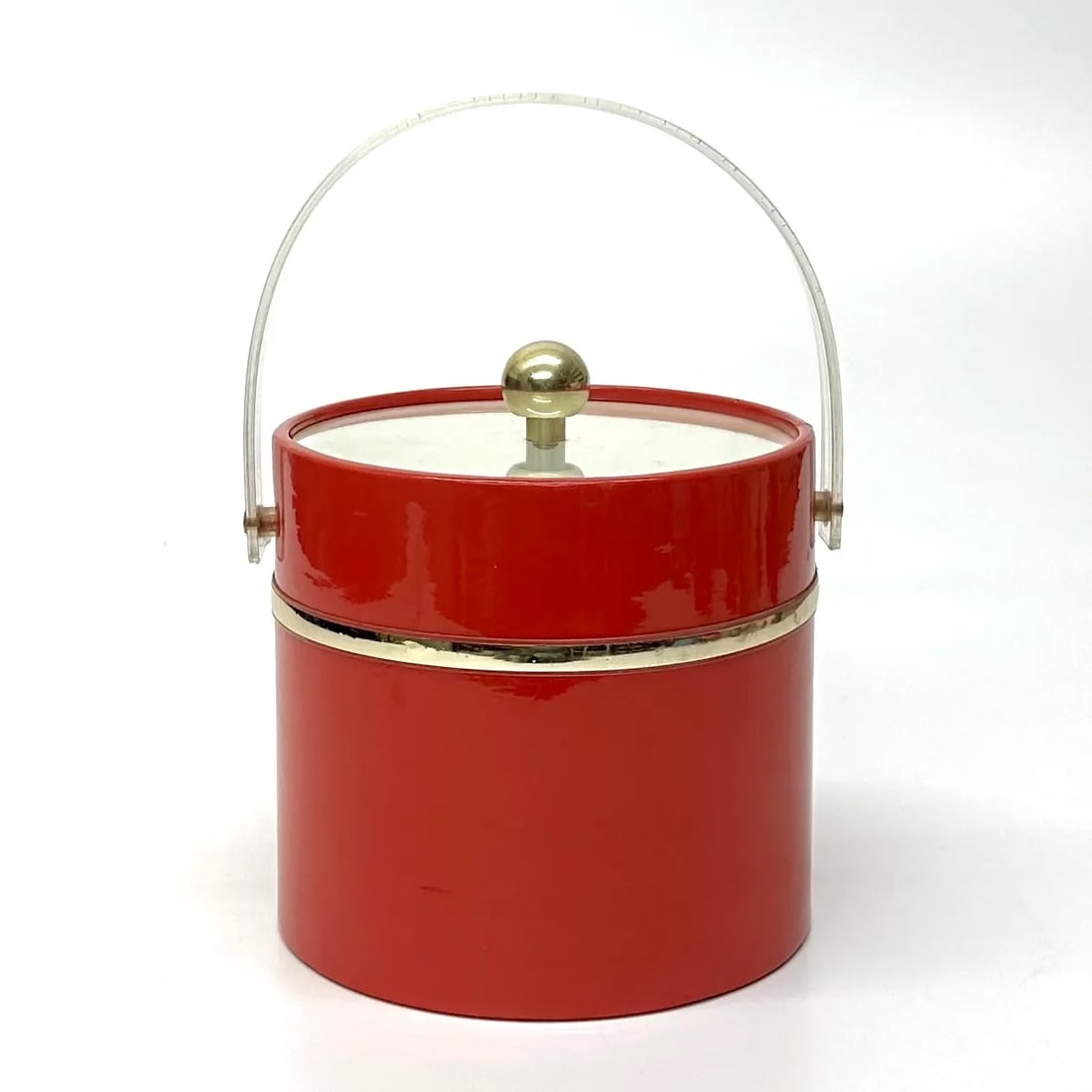 Engine Red & Gold-Trimmed Vintage Ice Bucket - 3