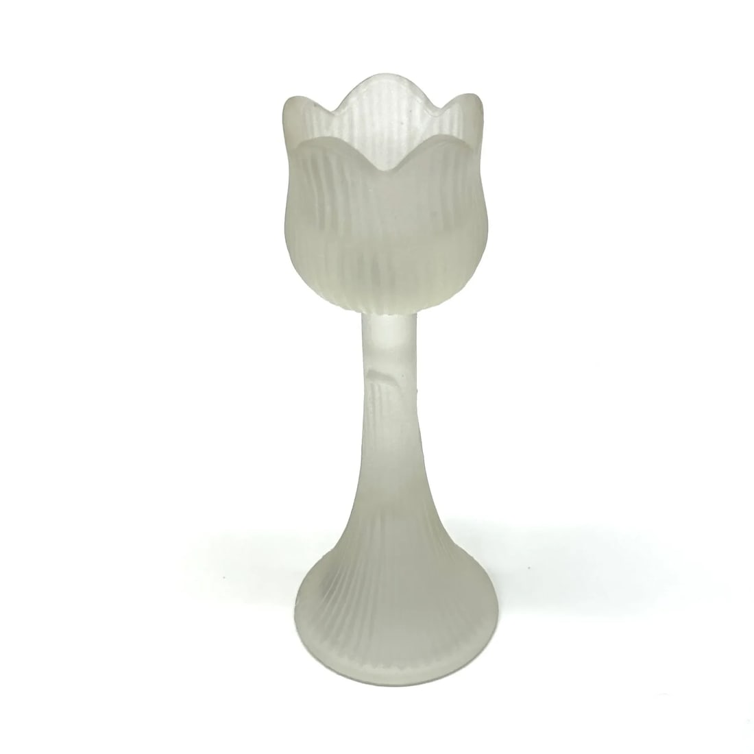 Vintage Eclectic Frosted Glass Candle Holder Curation - Group of 5 - 6