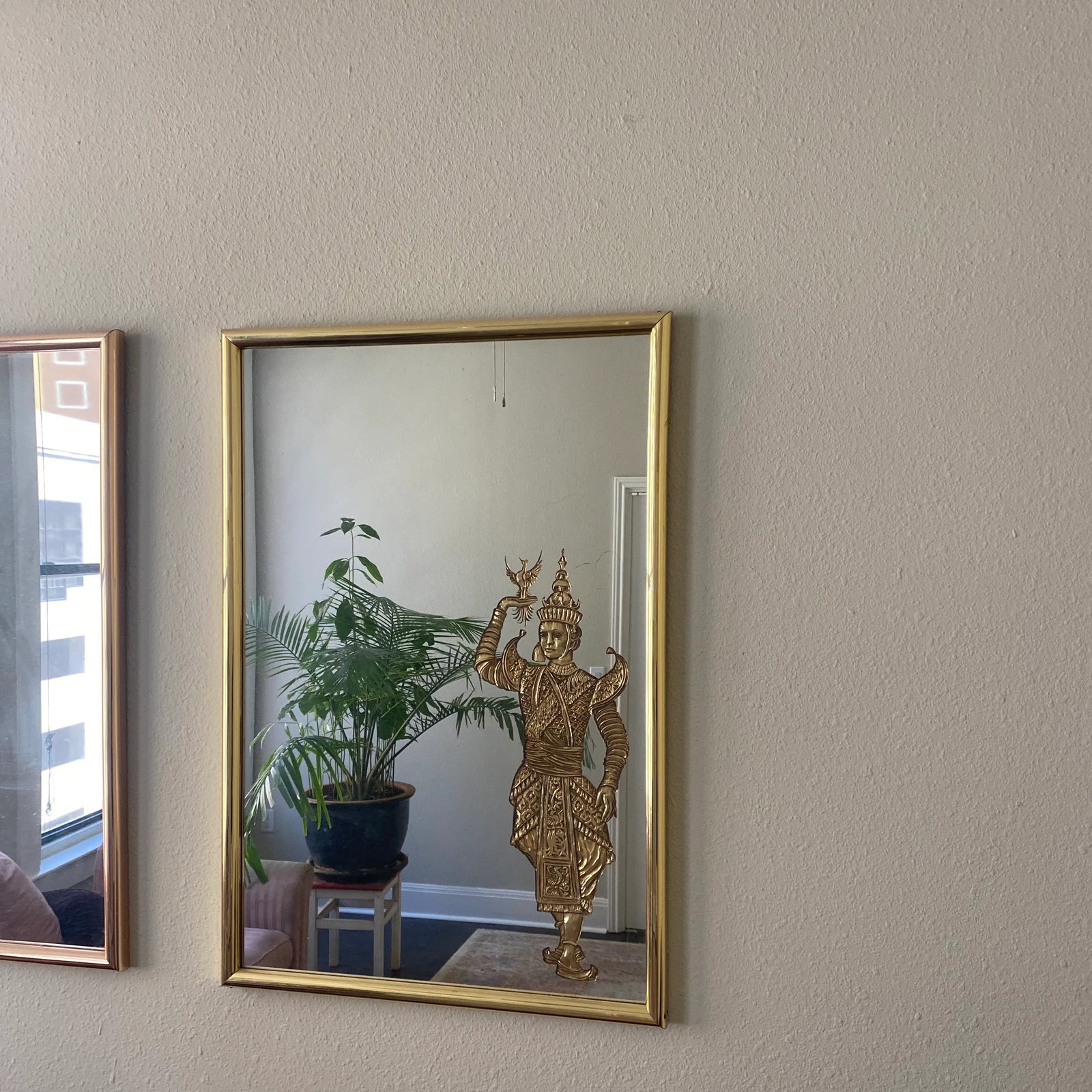 1960s Thai Foil Art Mirrors- Set of 2 - 3