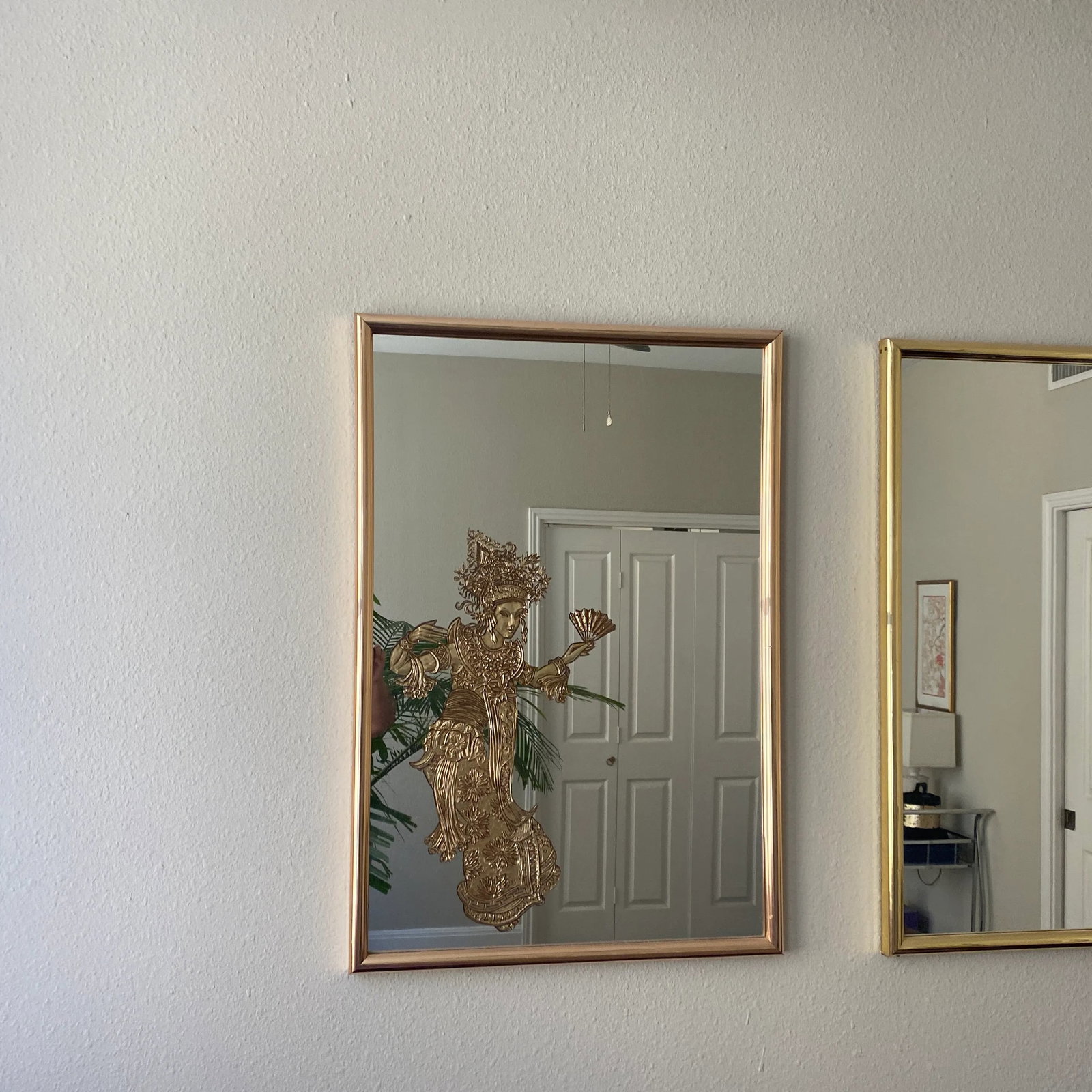 1960s Thai Foil Art Mirrors- Set of 2 - 4