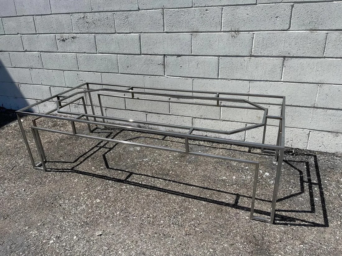 Vintage Chrome Geometric Coffee Table - 10