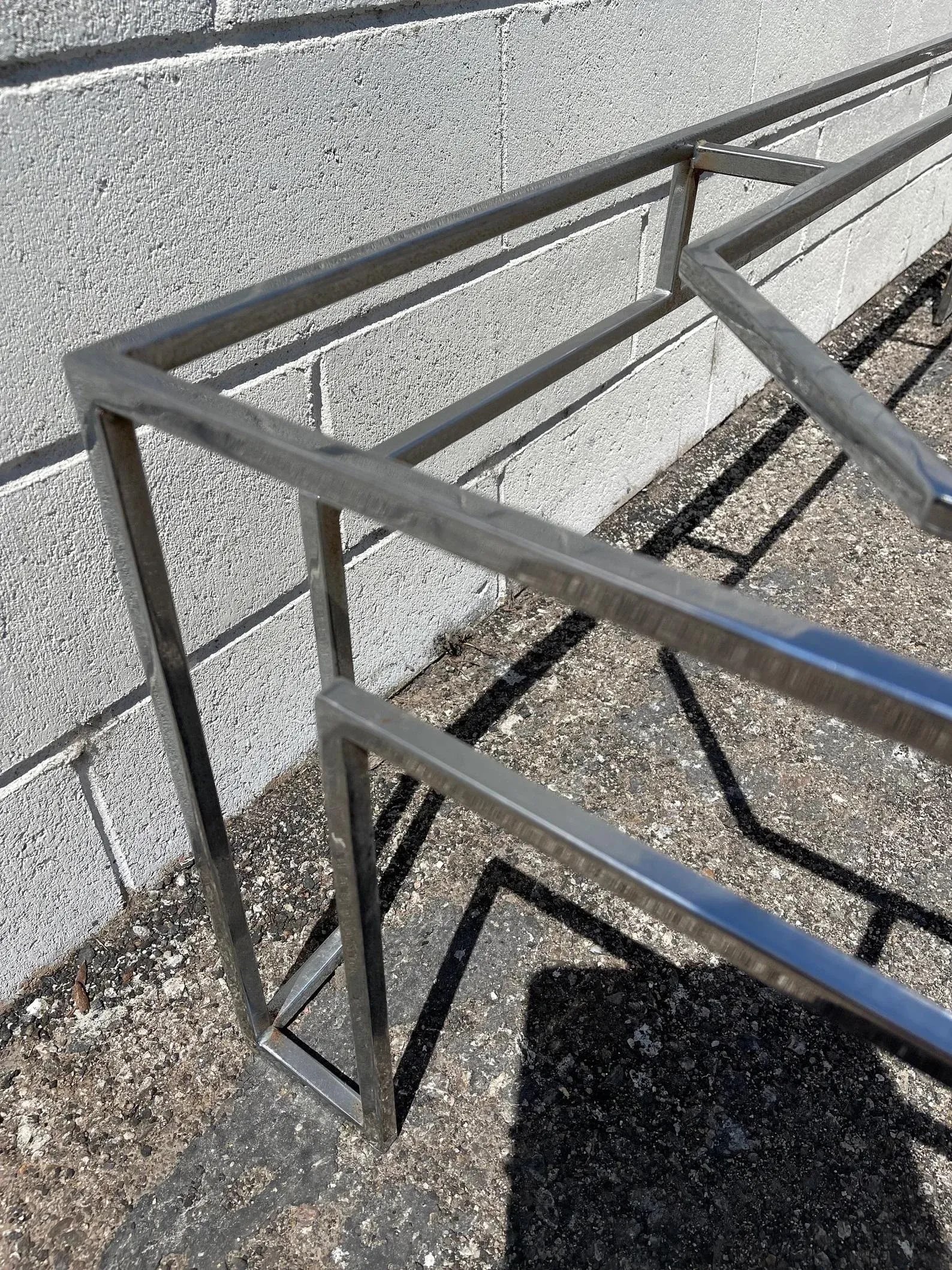 Vintage Chrome Geometric Coffee Table - 2