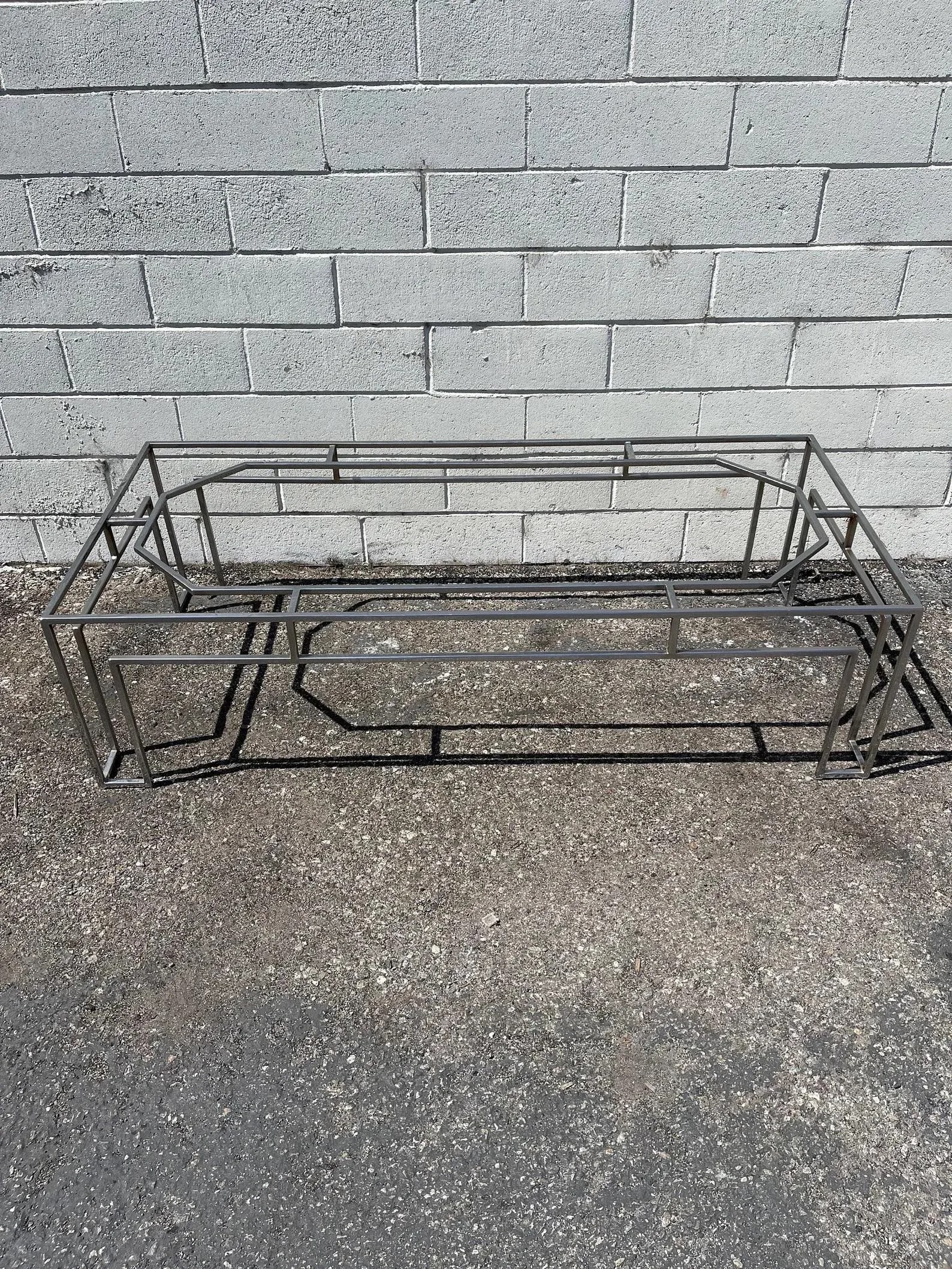 Vintage Chrome Geometric Coffee Table - 3