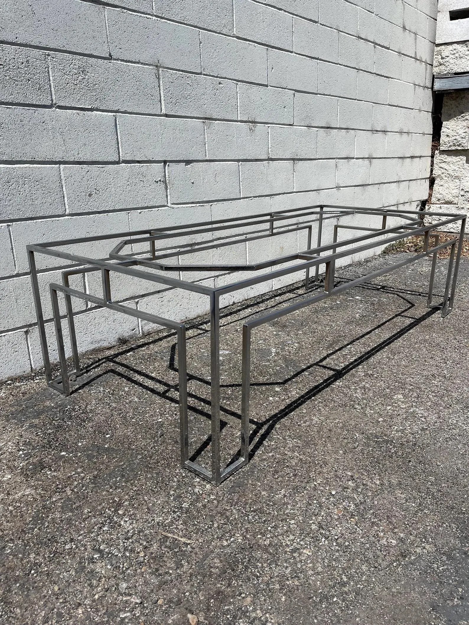 Vintage Chrome Geometric Coffee Table - 4