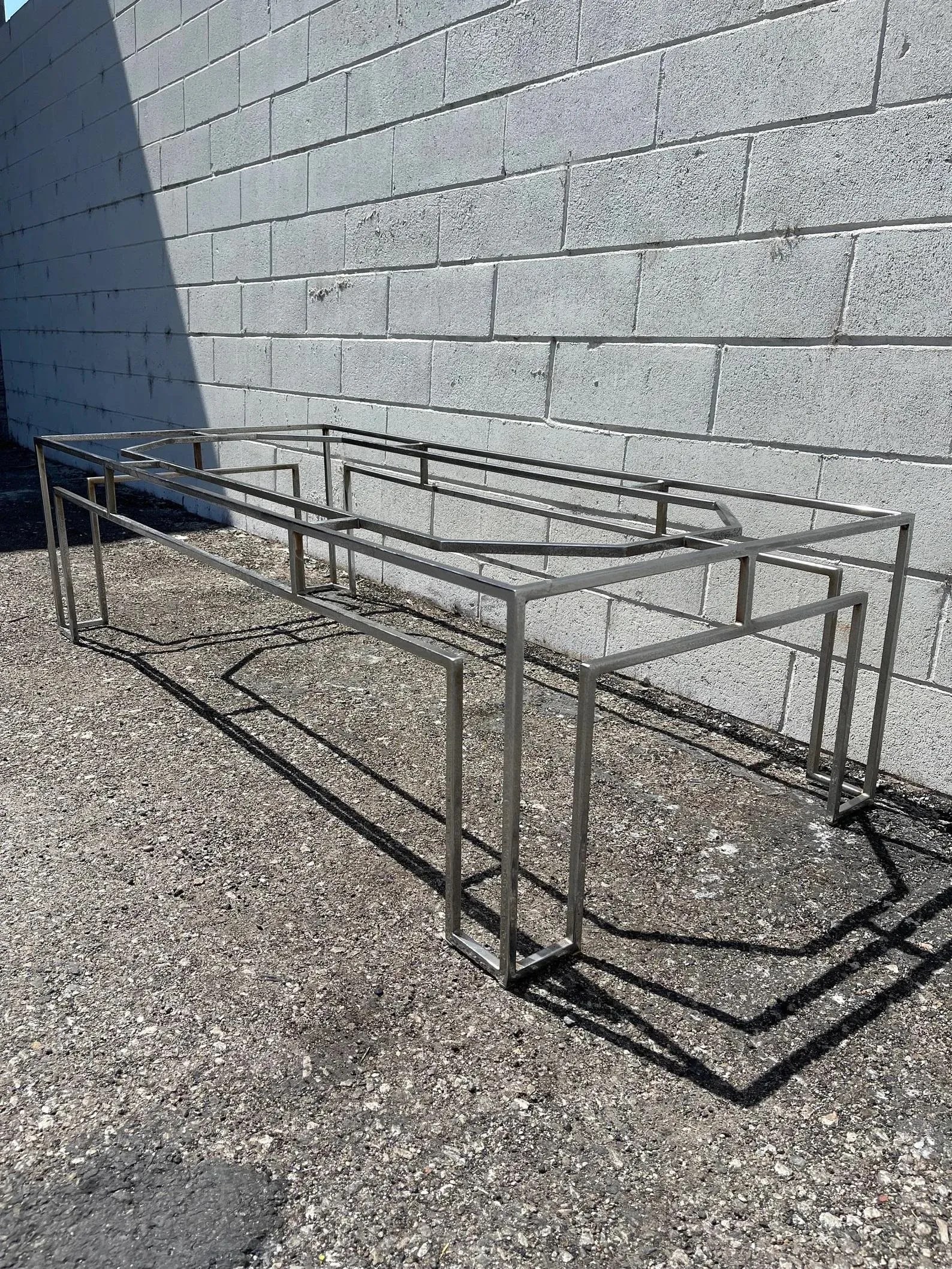 Vintage Chrome Geometric Coffee Table - 5