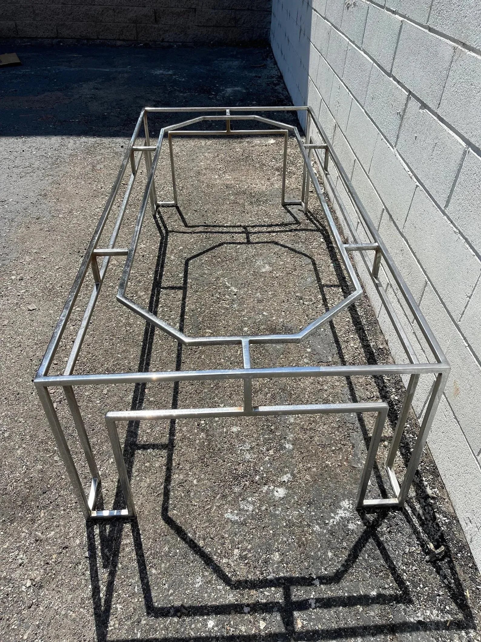 Vintage Chrome Geometric Coffee Table - 6
