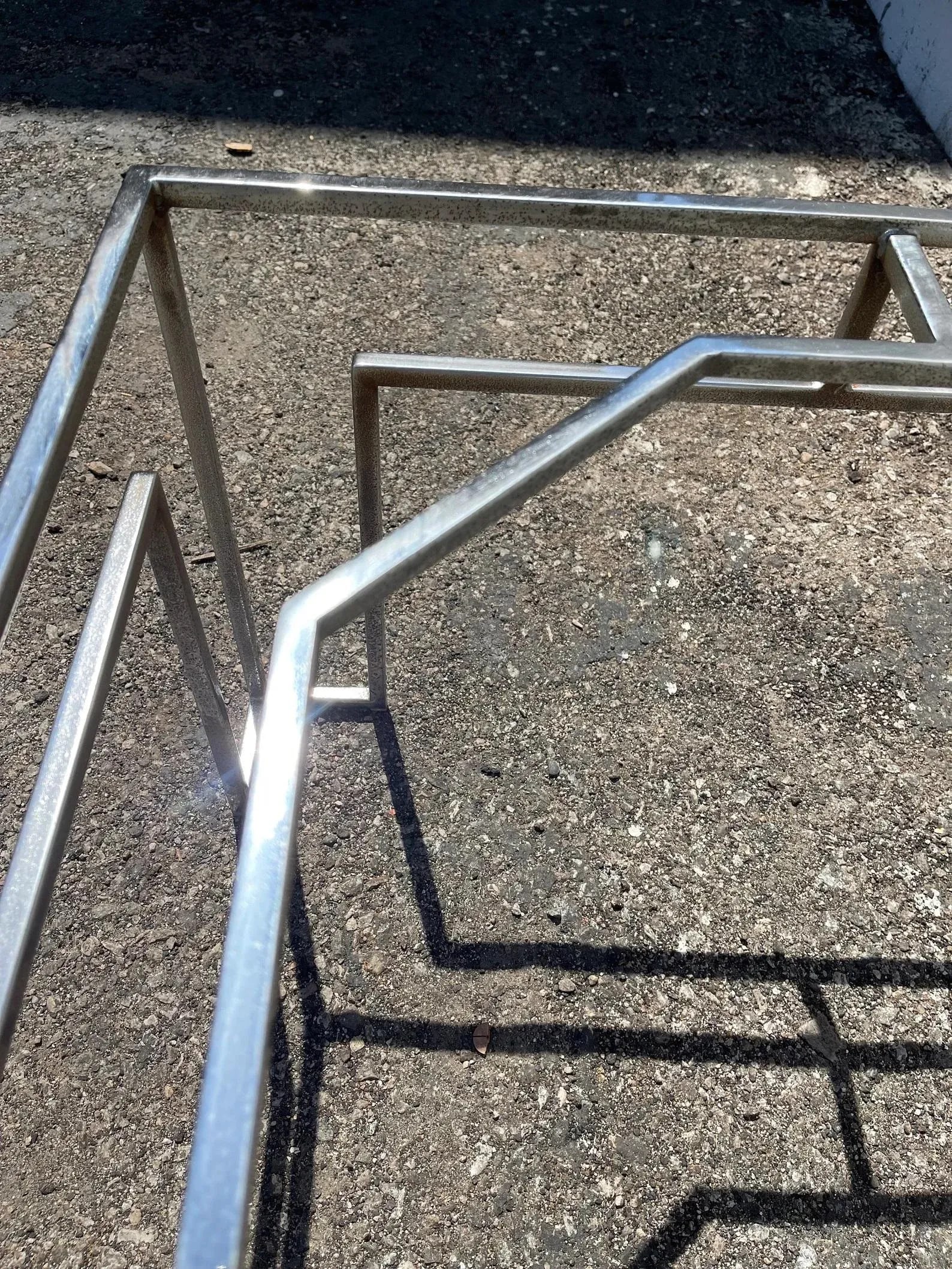 Vintage Chrome Geometric Coffee Table - 9