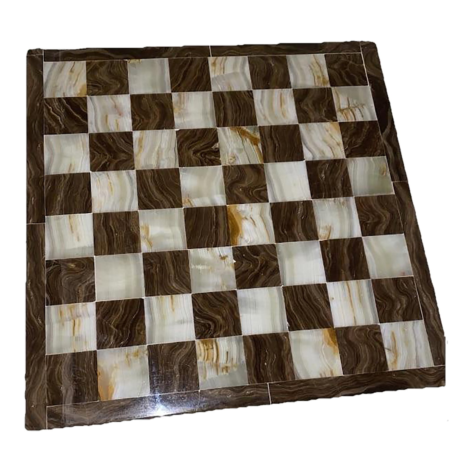 Chess Board. Late 20th Century Beige and Brown Marble Chess Board: Minor wear for age and usage noted. Minor scratches Only the board is up for sale Approx 14 by 14" heavy! Condition: Alterations: Original Condition Unaltered Imperfections: Some Imperfections