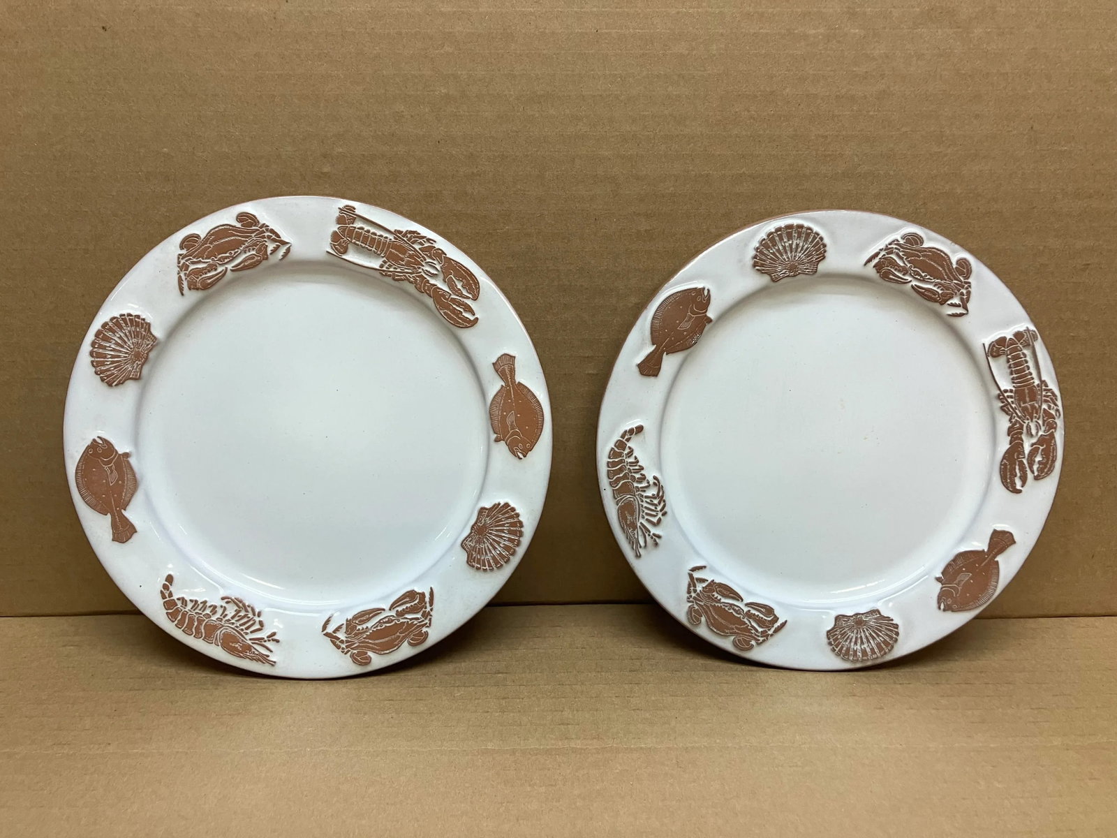 Late 20th Century Frankoma Seafood Salad Plates- Set of 2 - 2